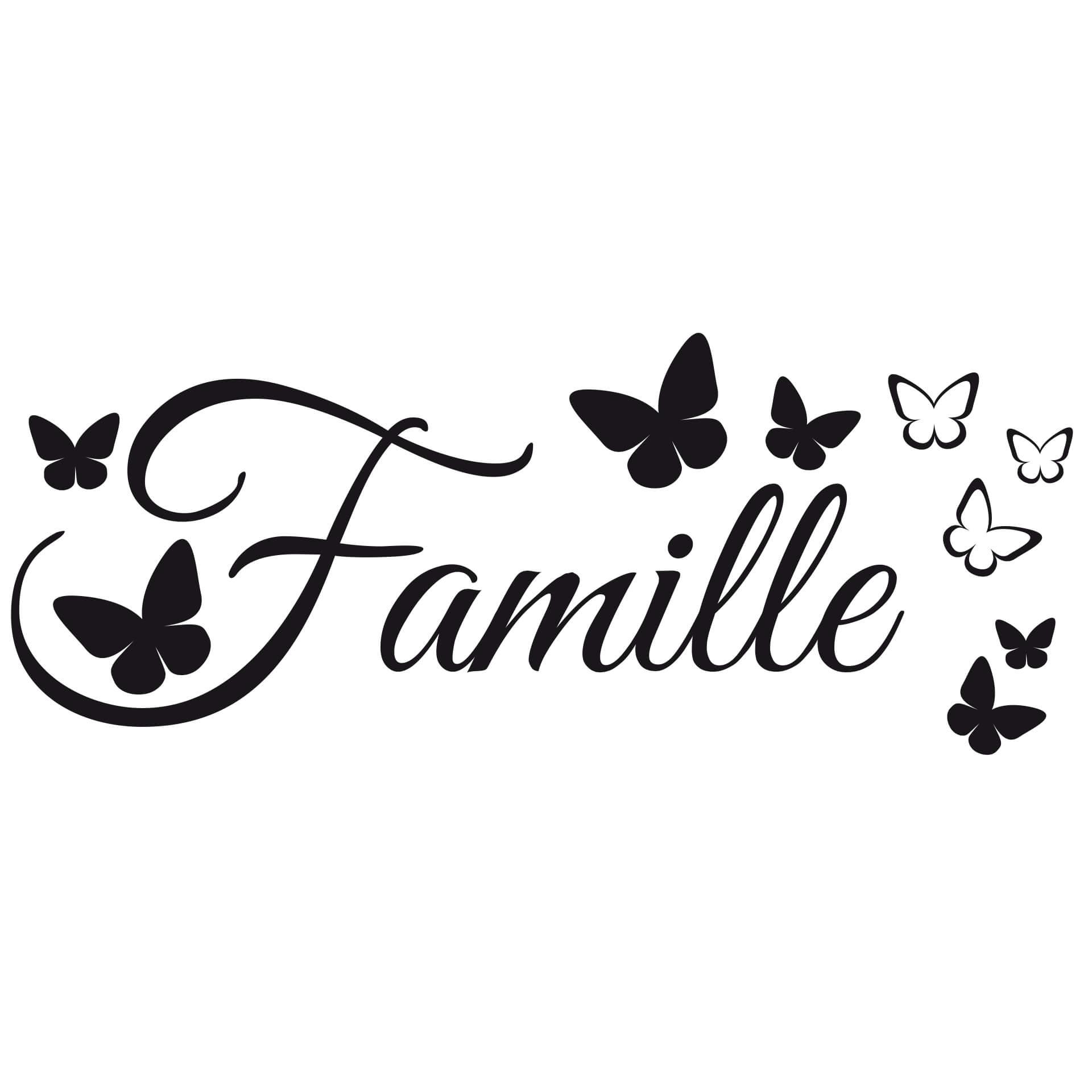 Adesivo murale Famille- incl. 5 cornici