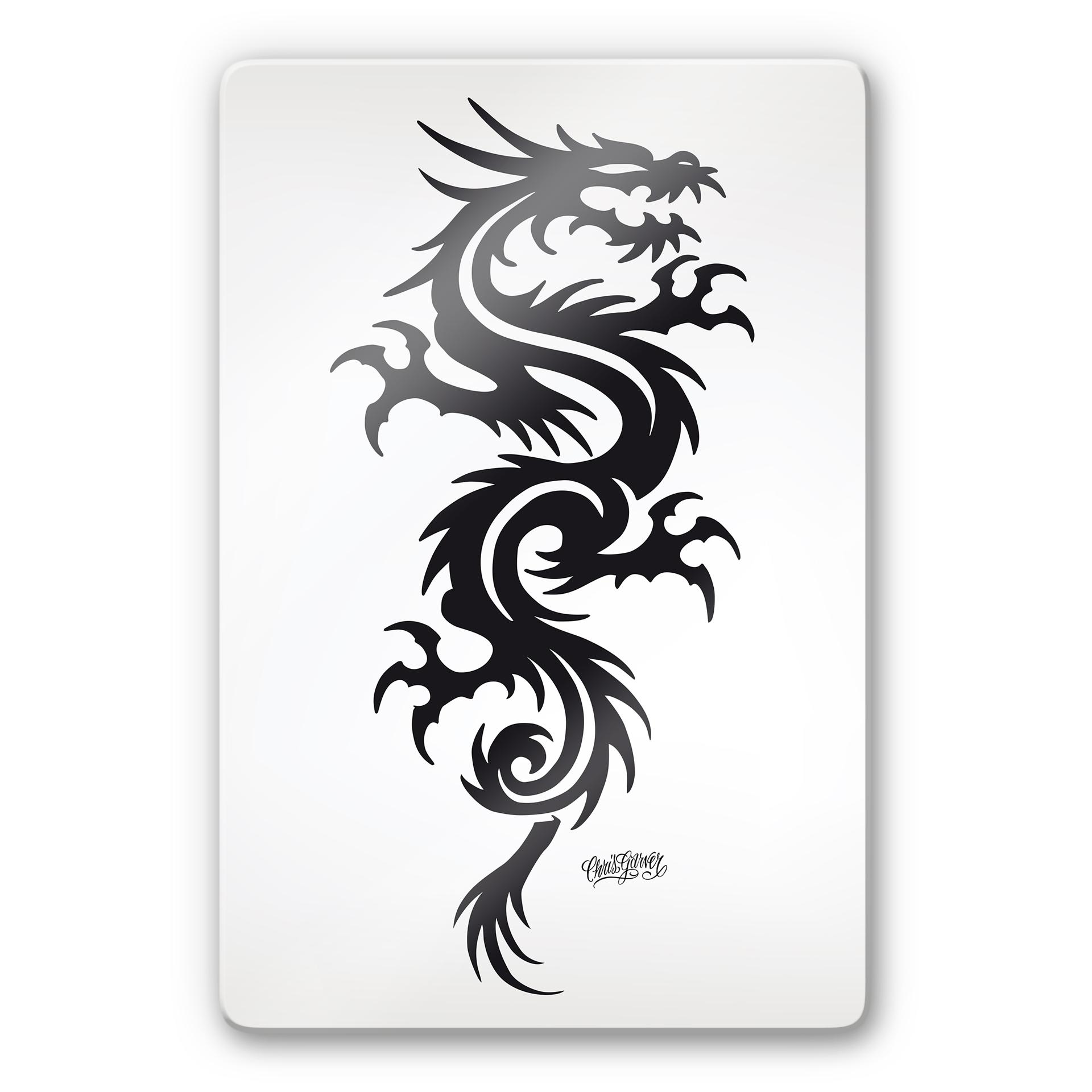 Tableau en verre - Miami Ink - Dragon chinois