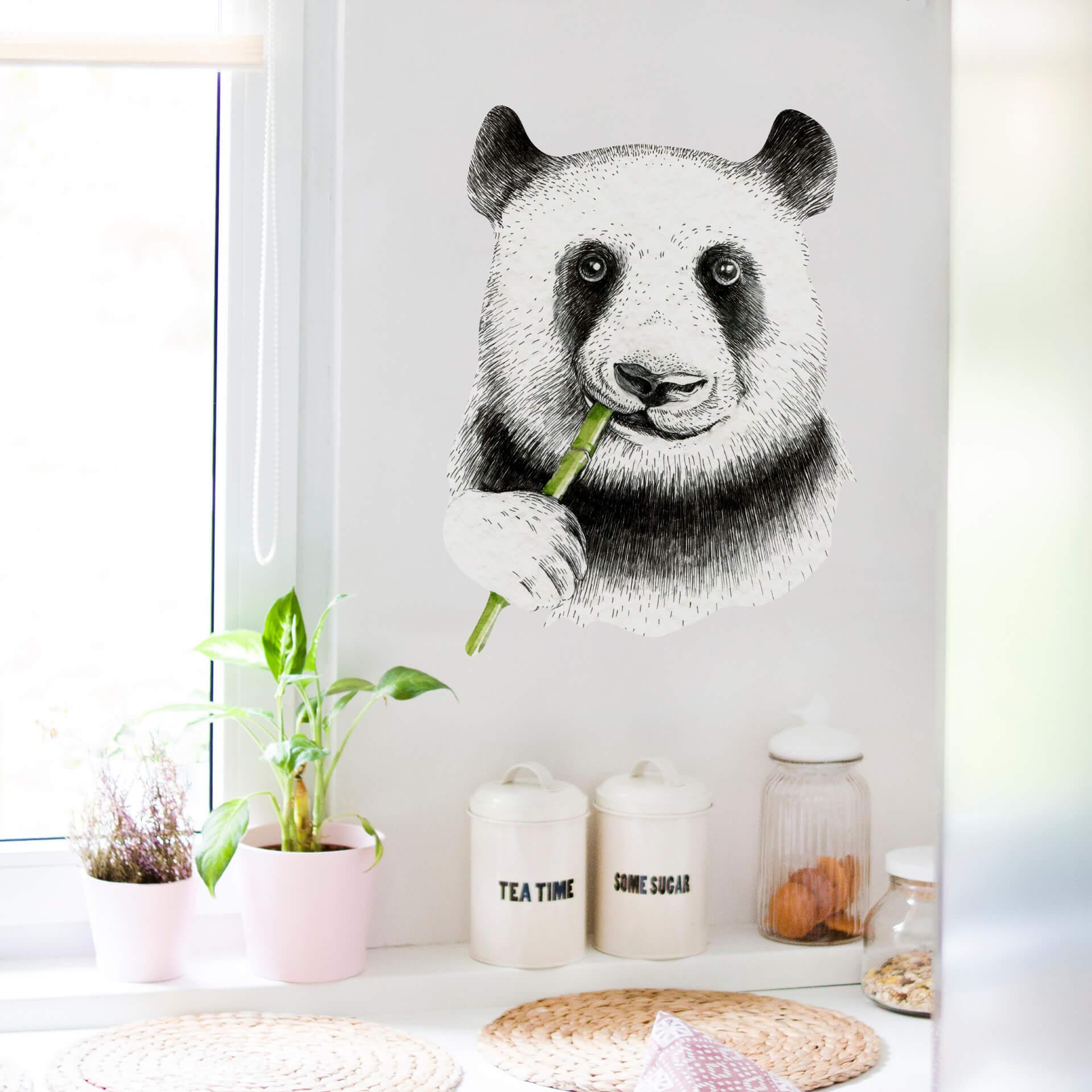 Wandtattoo Kvilis - Panda kaut Bambus