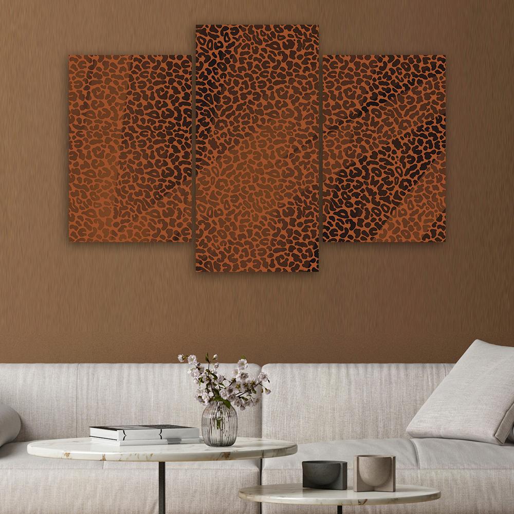 3 stykke lærredsprint, Leopard Leopard Pels Patches Mønster