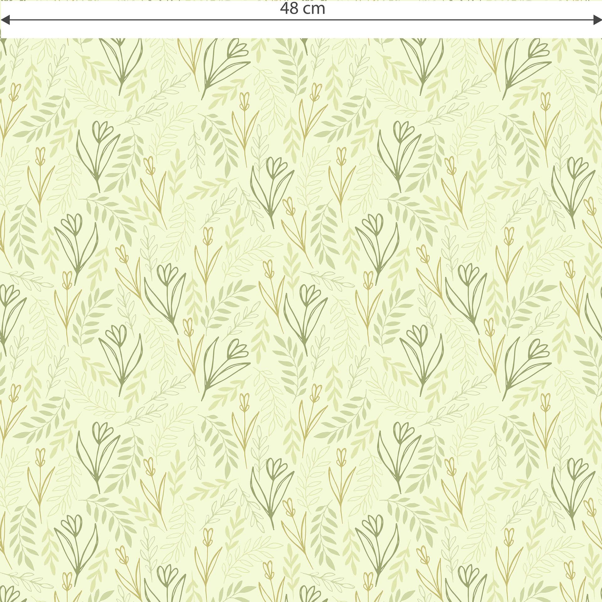 Patroonbehang Graphic Flowers - groen