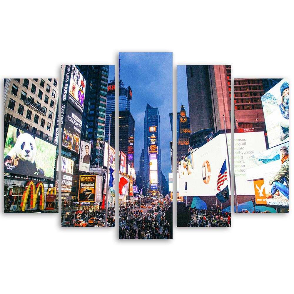 Canvas print 5 delen, New York Times Square