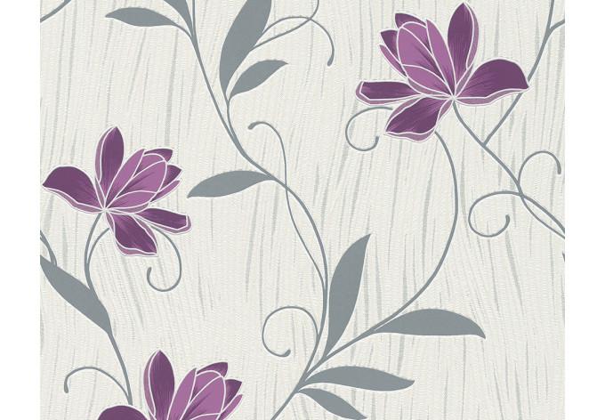 Patroonbehang A.S. Création Chicago Metallic, Violet, Wit