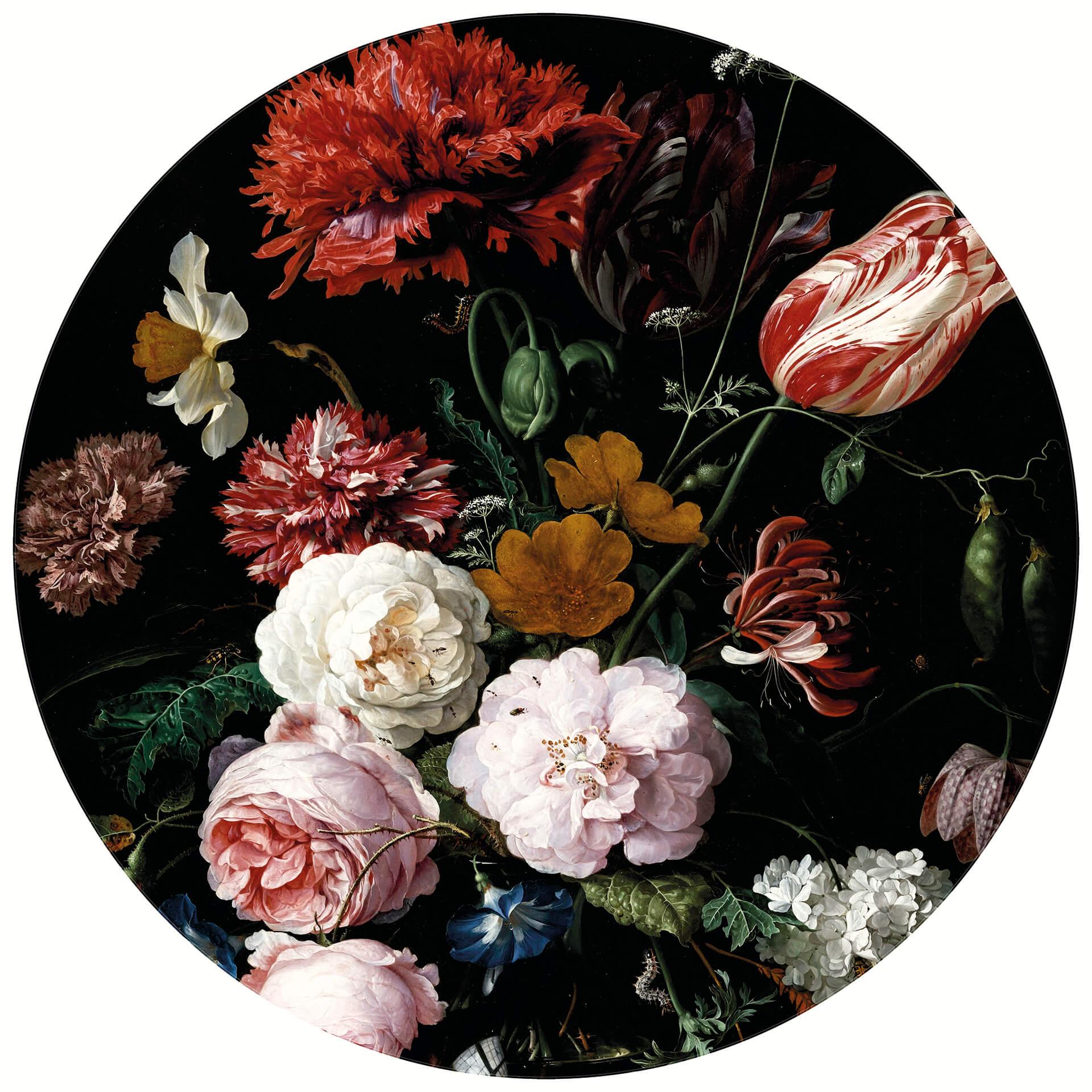 Behangcirkel de Heem - Stilleven met Bloemen - vliesbehang/zelfklevend vliesbehang
