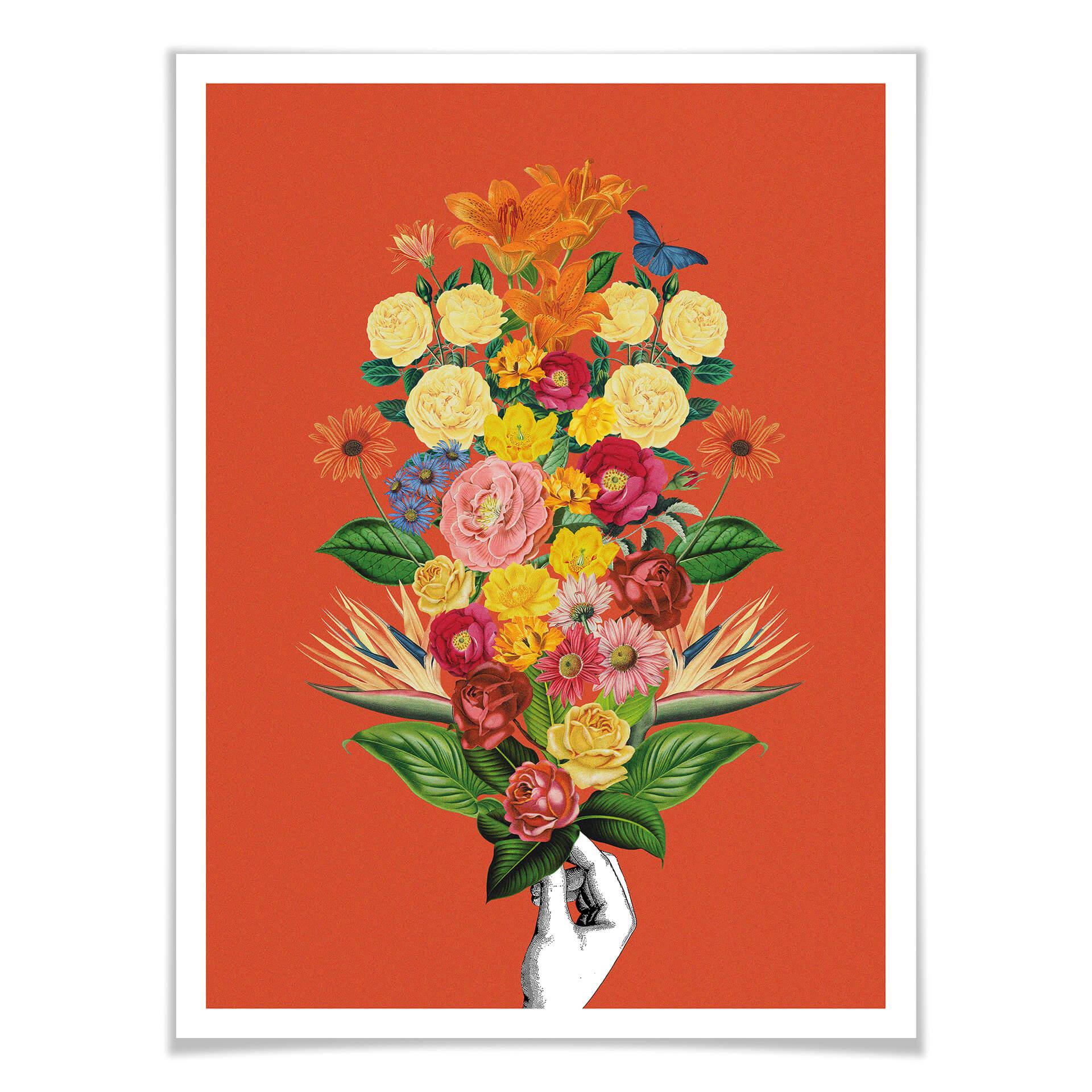 Poster Frida Floral Studio - Botanical Red