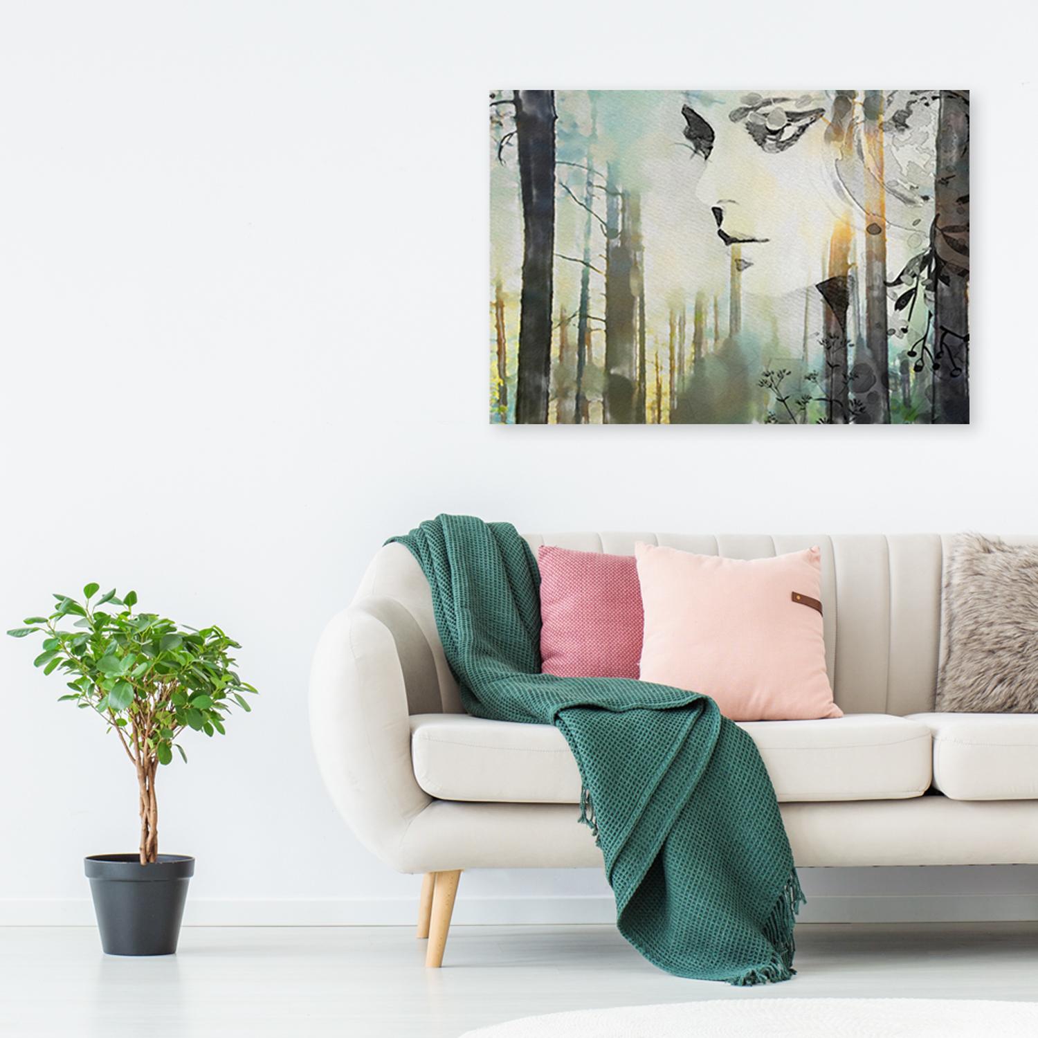 Canvasbillede, abstrakt kvindeansigt