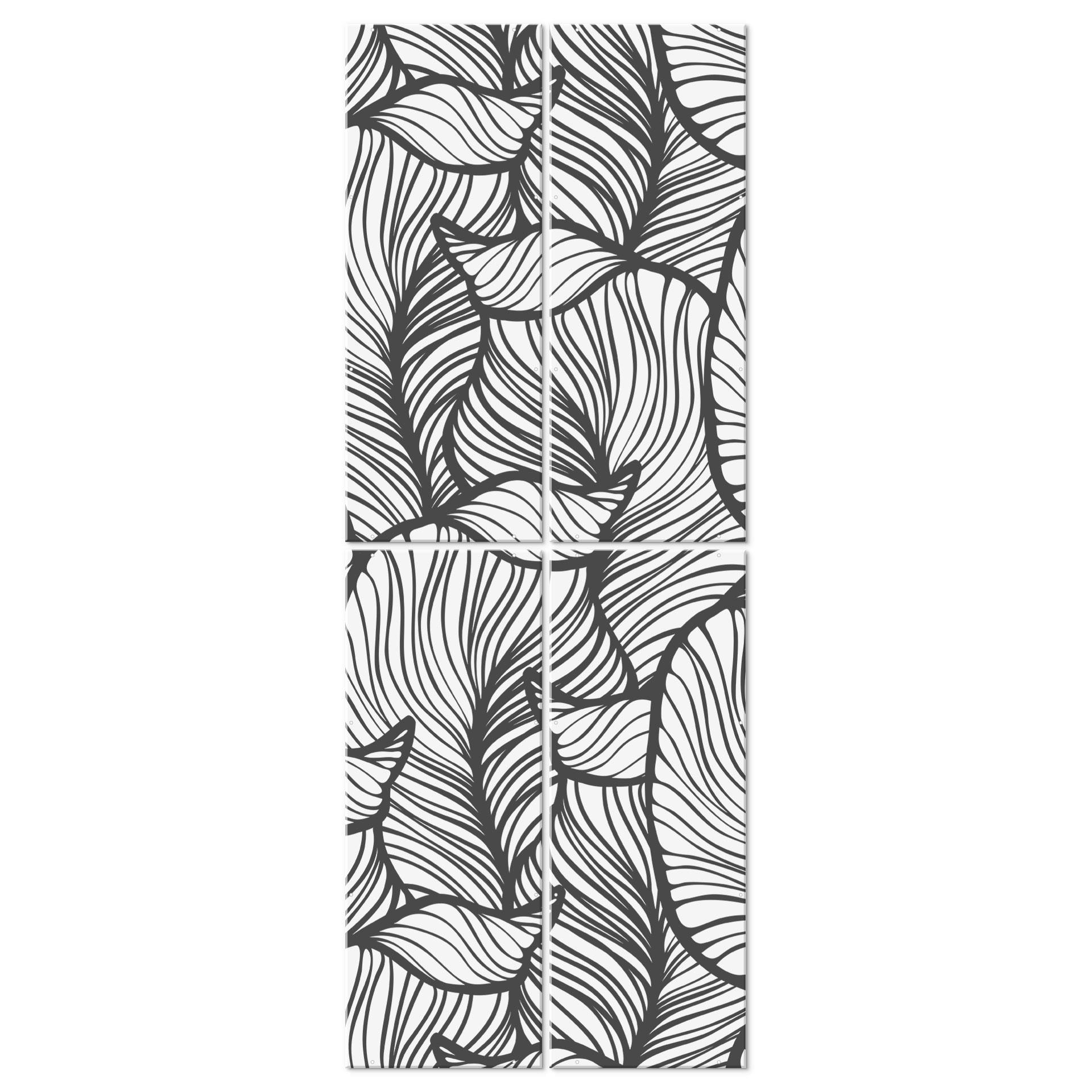 Rumdeler, skærm, hængende privatlivsskærm Floral Line Art - blade