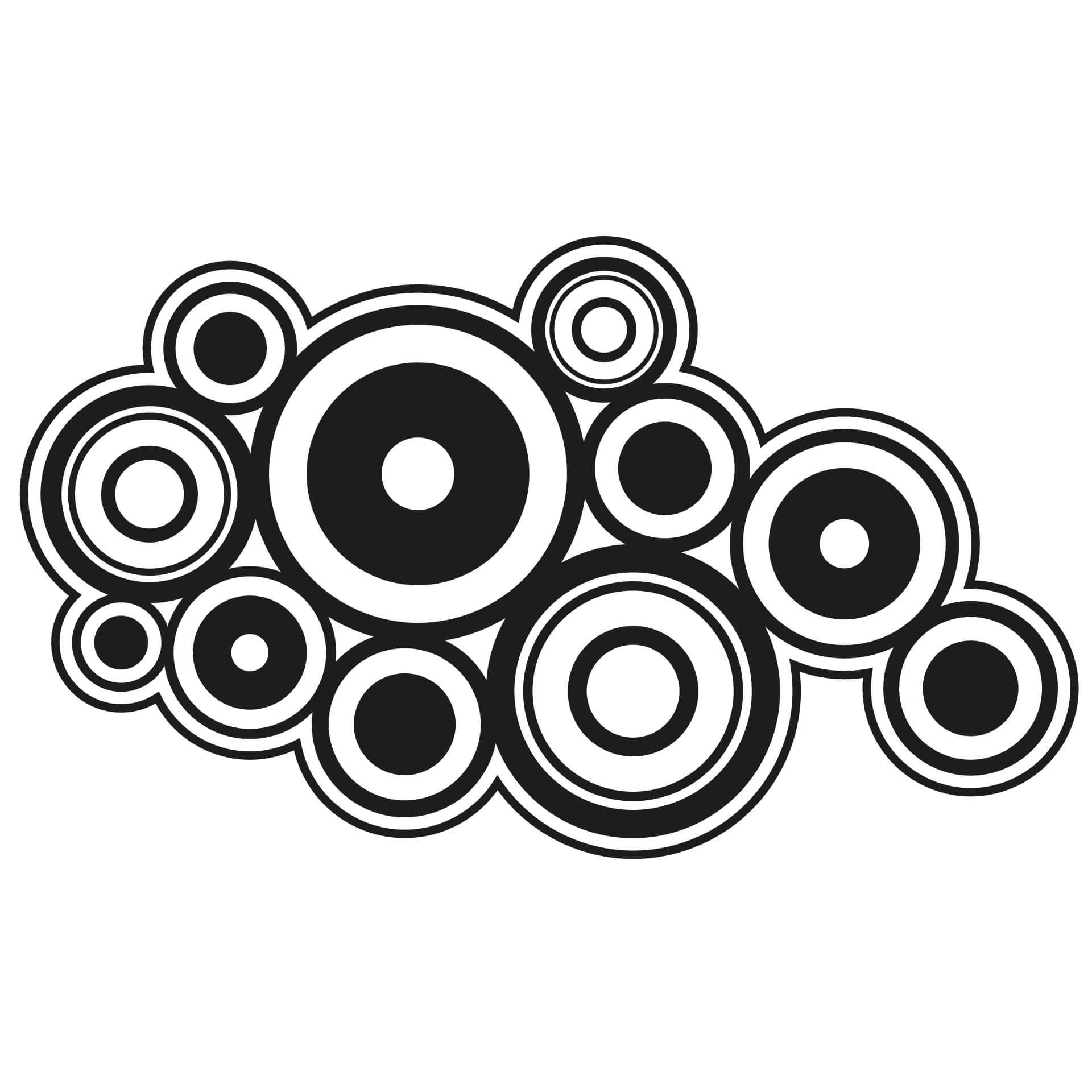 Wandtattoo Retro Ringe