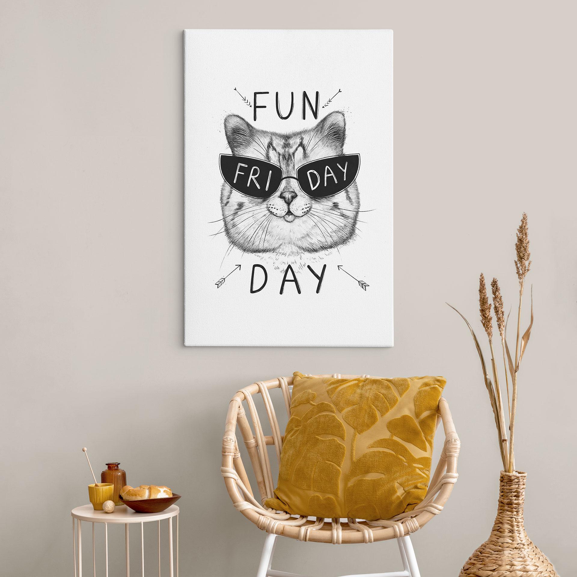 Canvasbillede Kat med solbriller - Fun Friday Cat - Korenkova