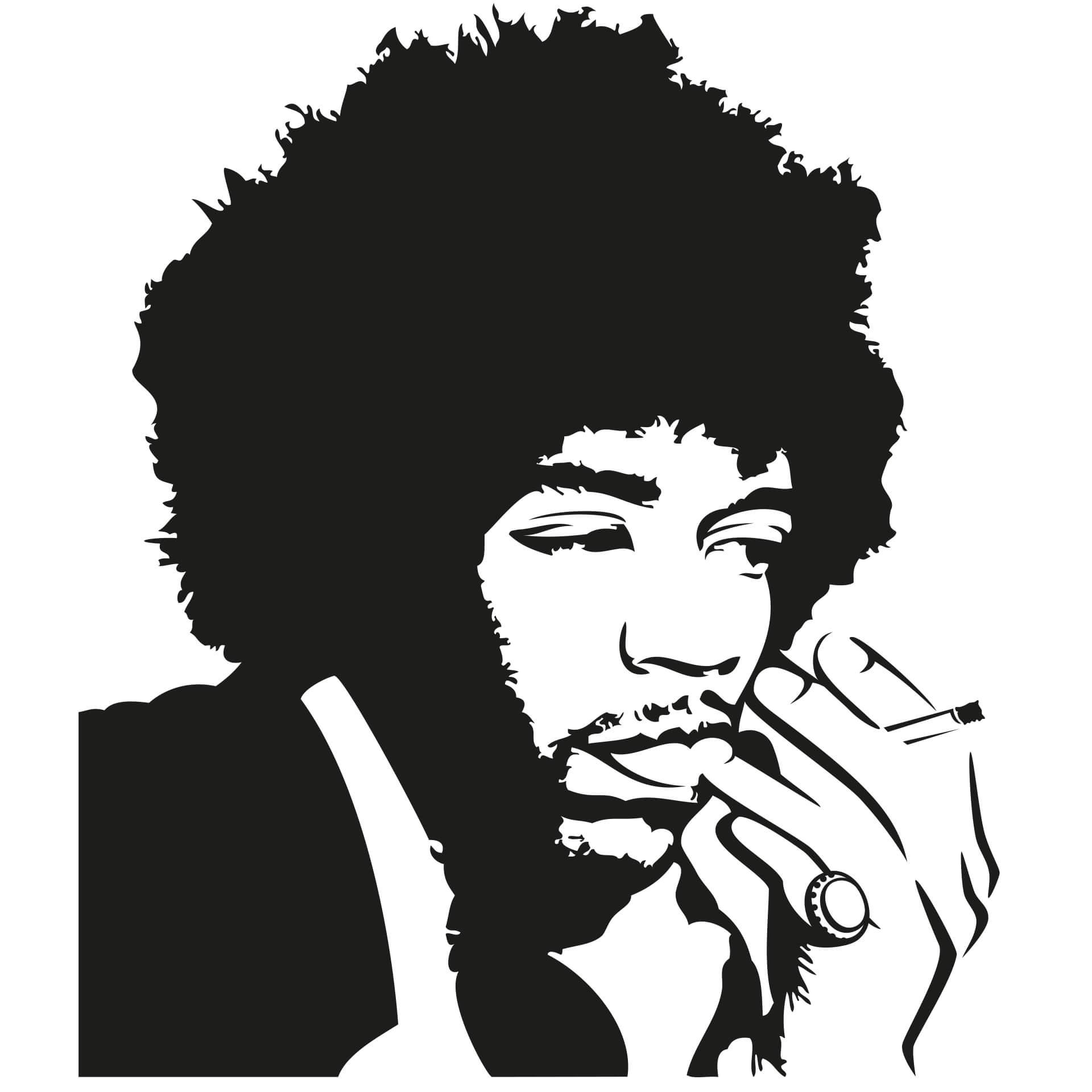 Wandtattoo Jimi Hendrix