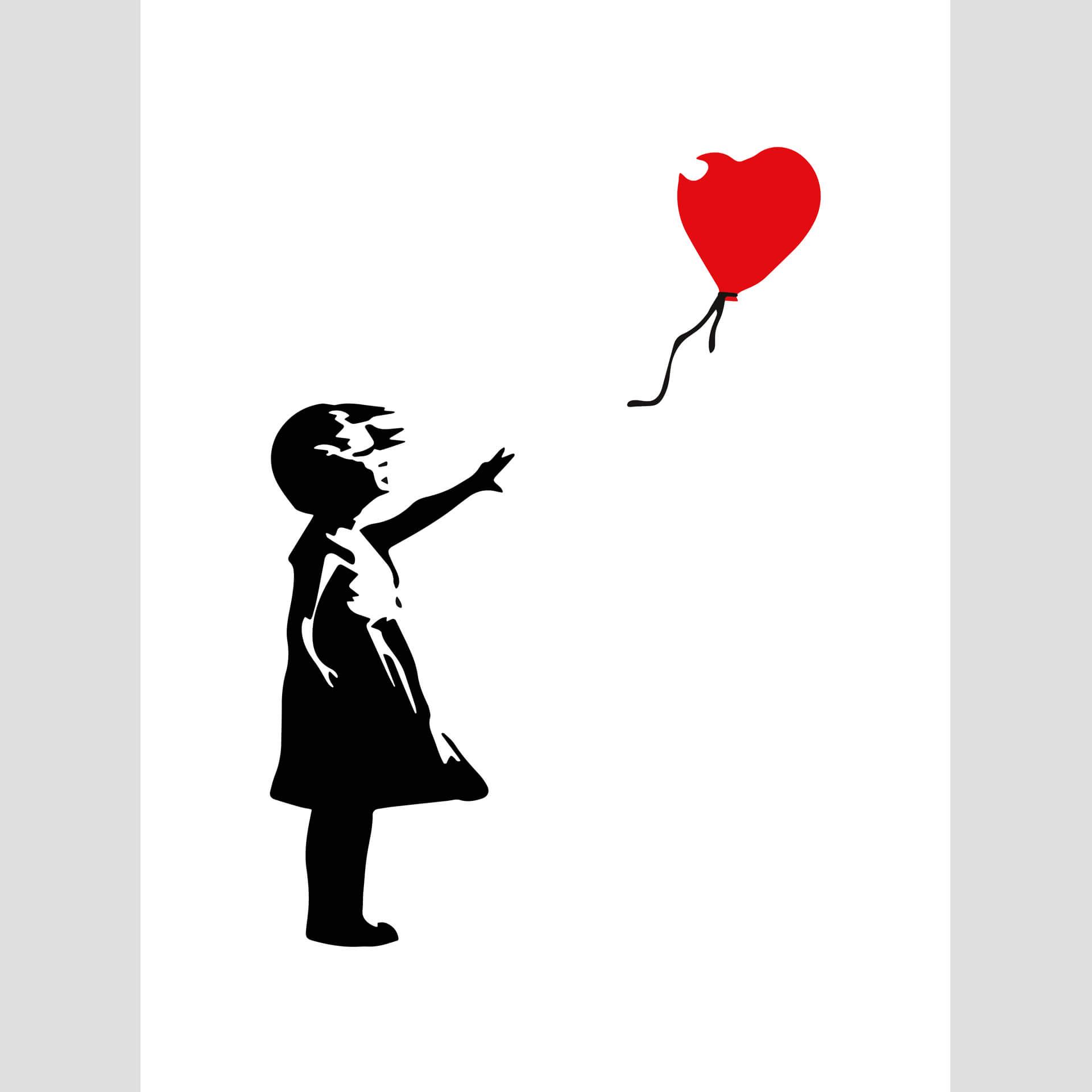 Fotobehang Banksy - Girl with the red balloon