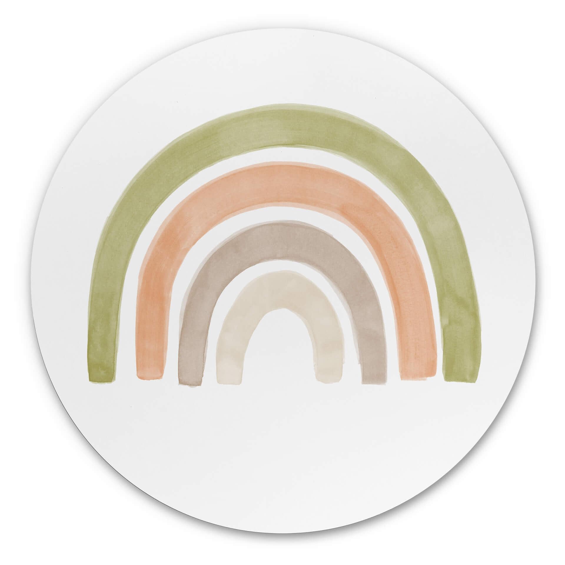 Tableau en alu-Dibond Nouveauprints - Arc-en-ciel aquarelle - Rond