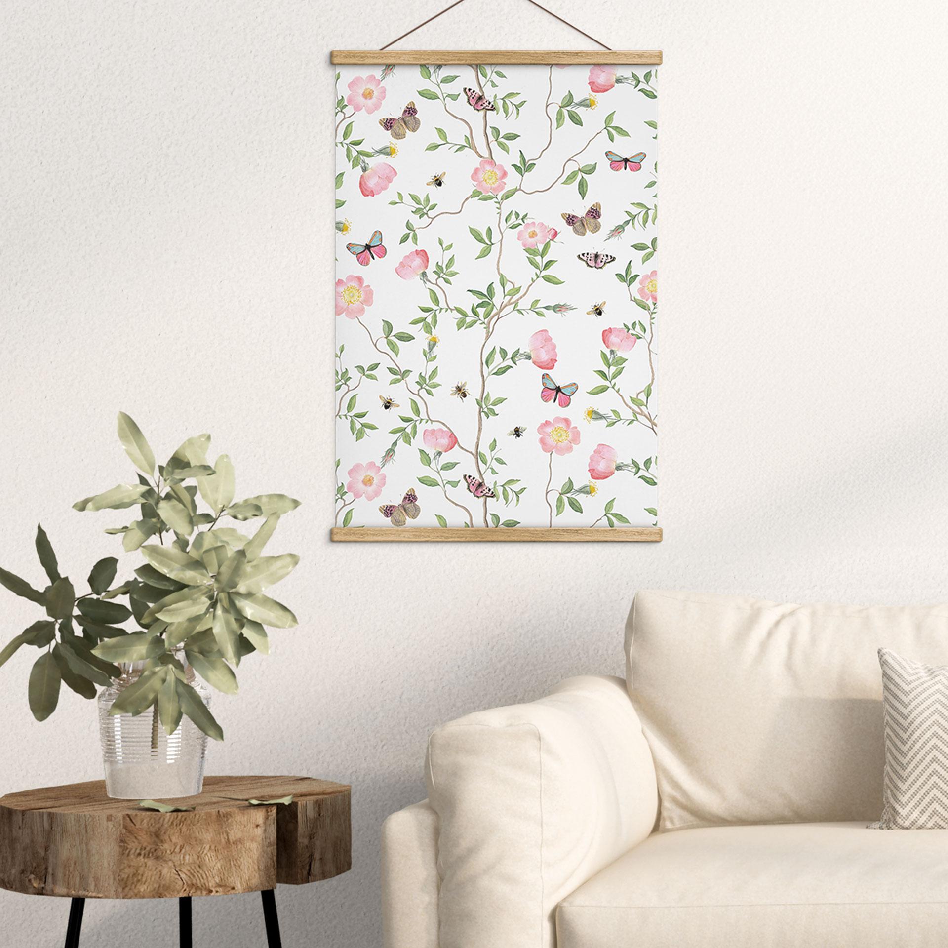 Obraz tkaniny Różowe świąteczne róże na wiosnę - UN Designs