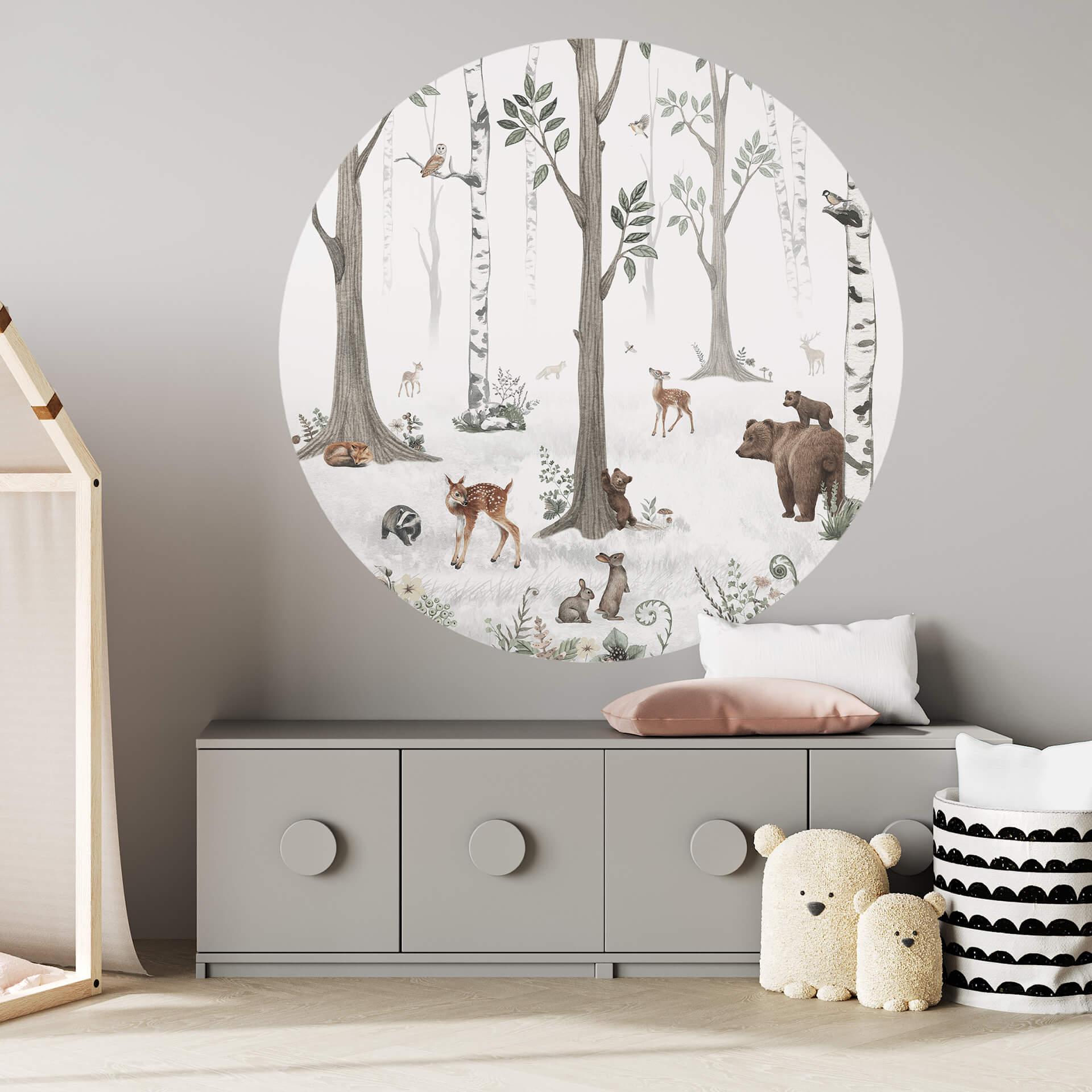 Kikki Belle Wallsticker - Skovens skønhed - Rund