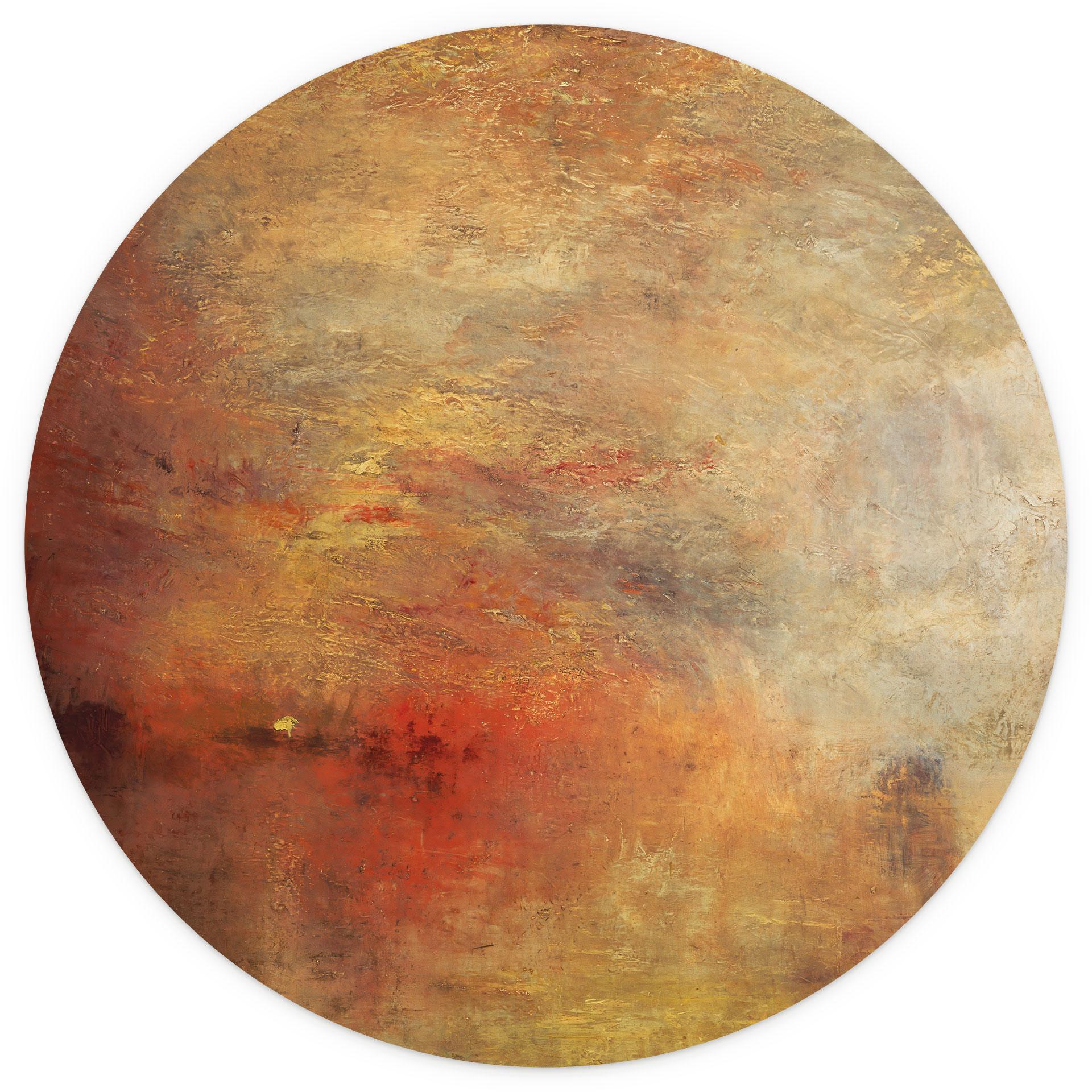 Fotobehang Turner - Zonsondergang boven een meer - Rond - vliesbehang/zelfklevend vliesbehang