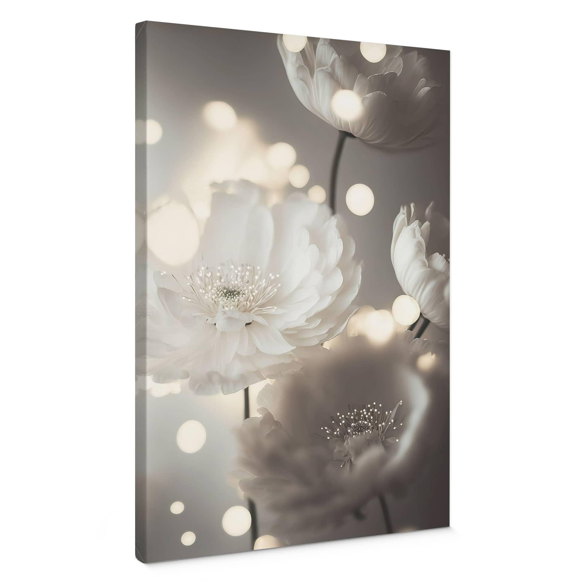Canvasbillede Hvide blomster i et hav af lys - Treechild