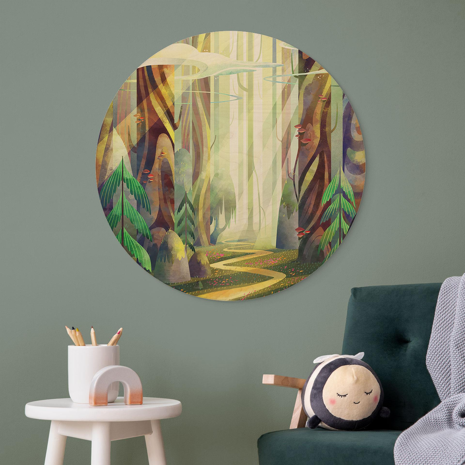 Billede af træ Fortryllet skov i lyset - DigitalArtsi - Round