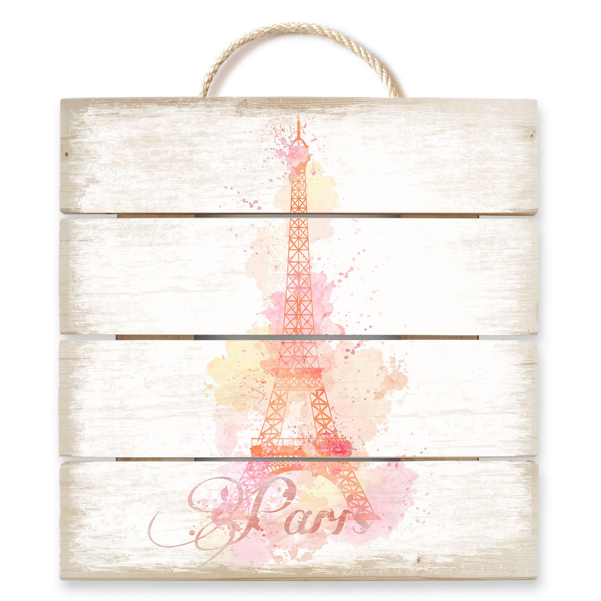 Obraz drewniany La Tour Eiffel akwarela - 40x41,5 cm