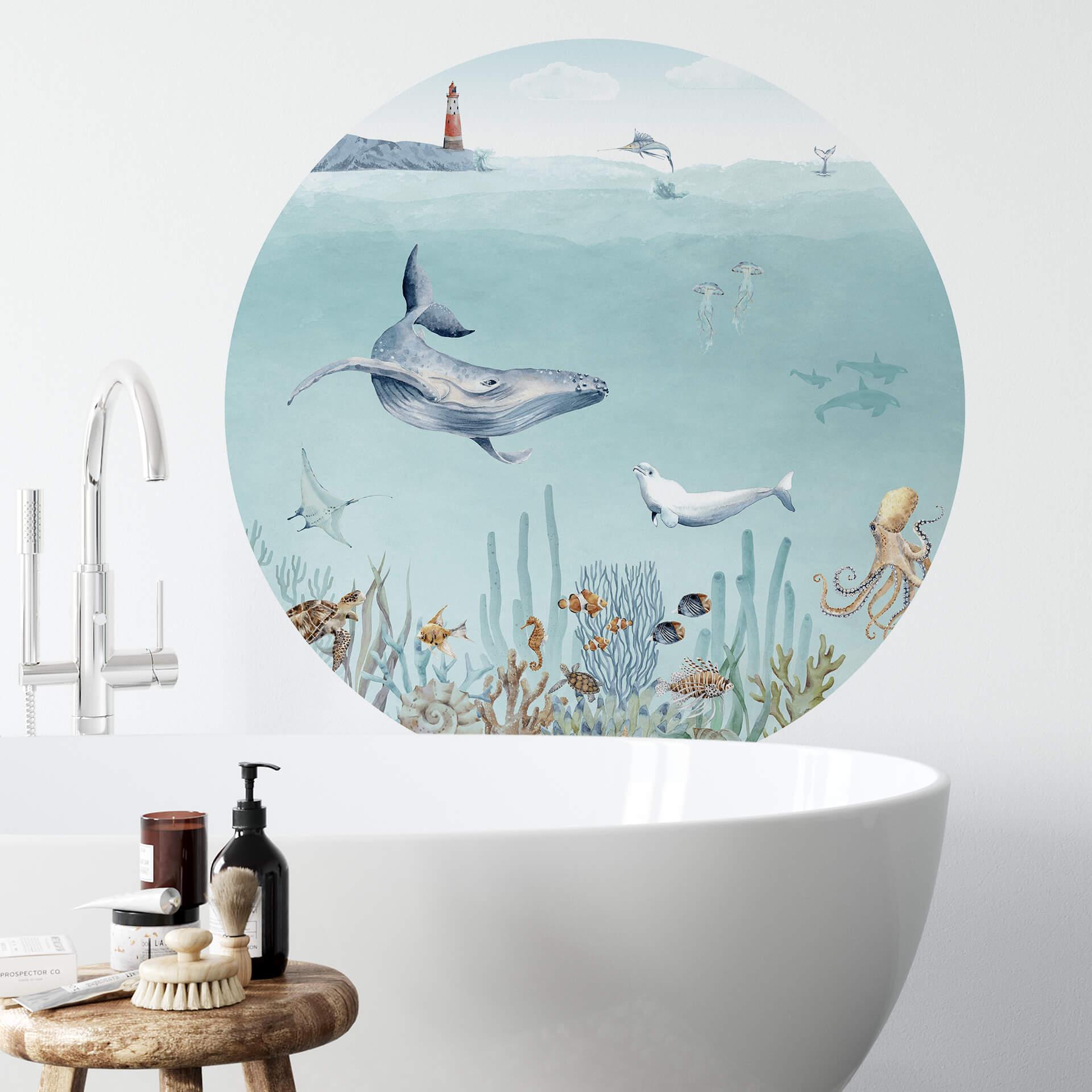 Zelfklevende Wandcirkel Kikki Belle - Ocean Life
