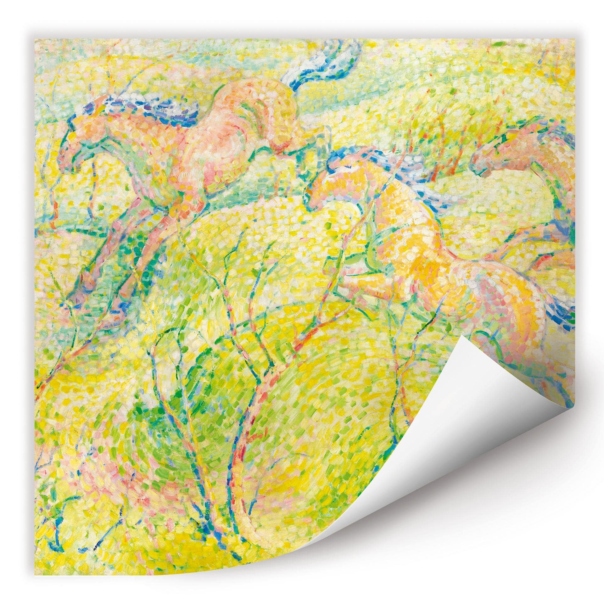 Muurprints Marc - Springende Paarden