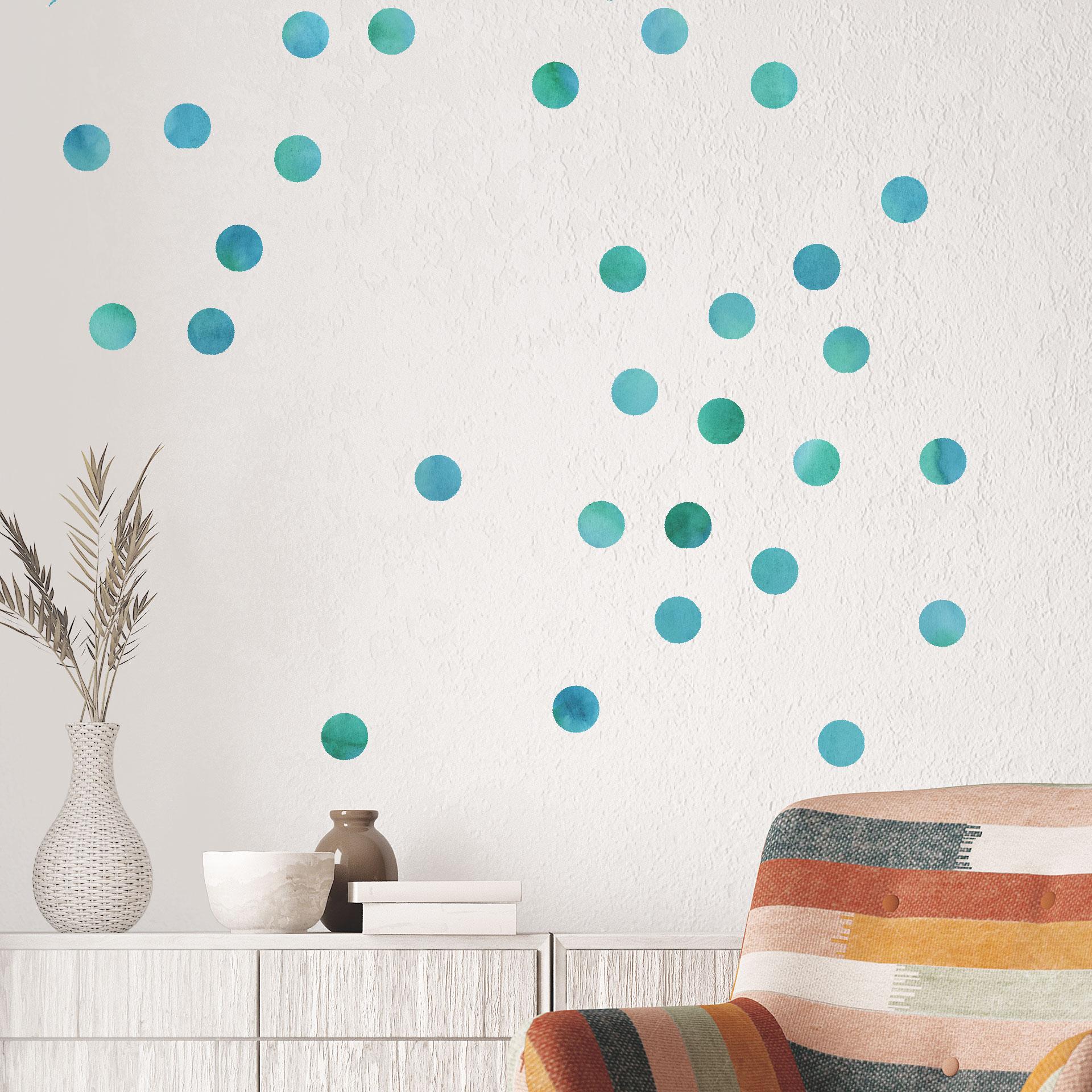 Muursticker set stippen - Turquoise (50 stickers)