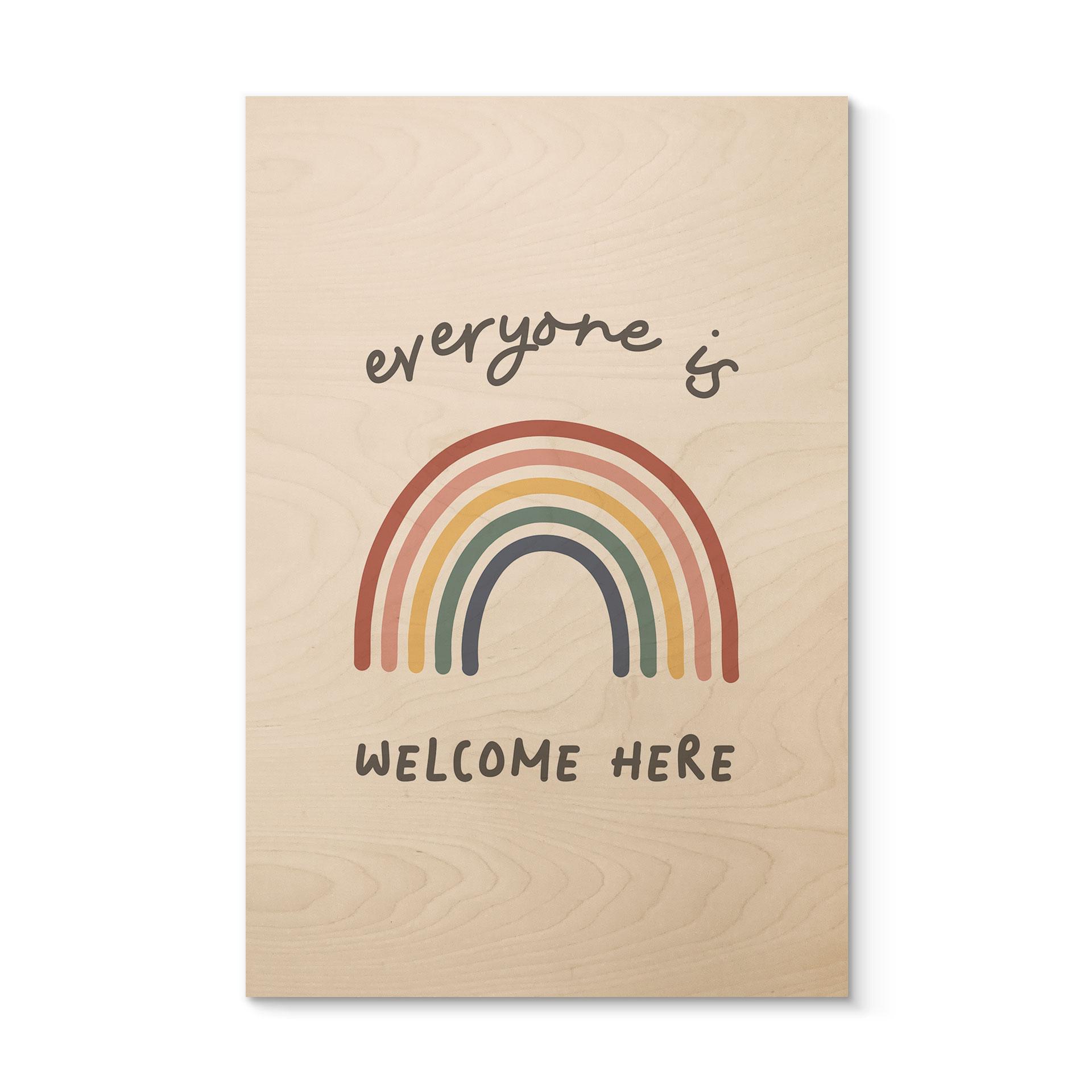Houten Wanddecoratie Everyone is welcome here - KsanaKalpa