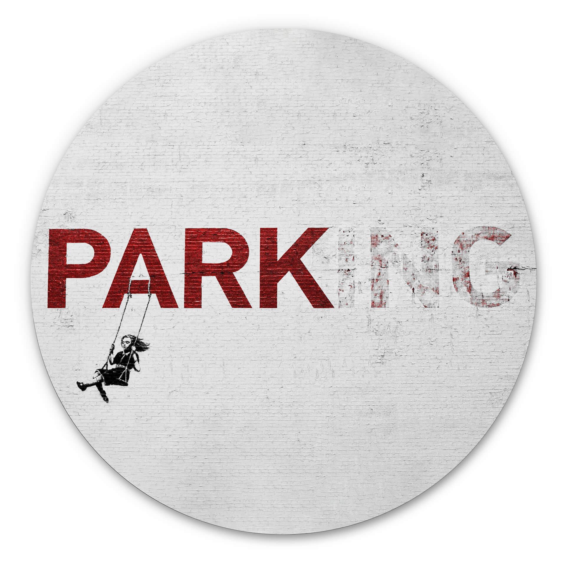 Tableau sur alu-Dibond rond Banksy - Parking
