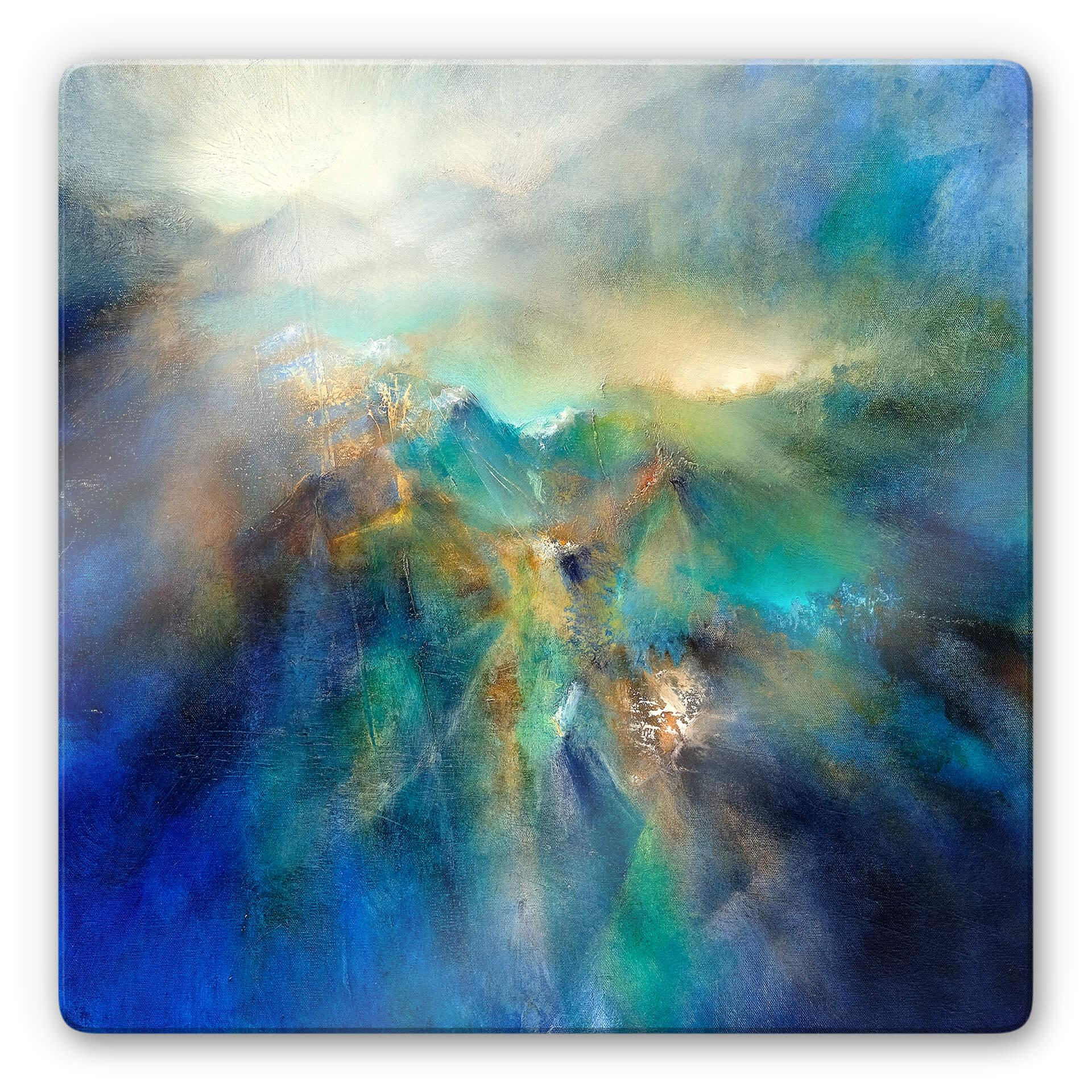 Glasbild Schmucker - Über den Berggipfeln