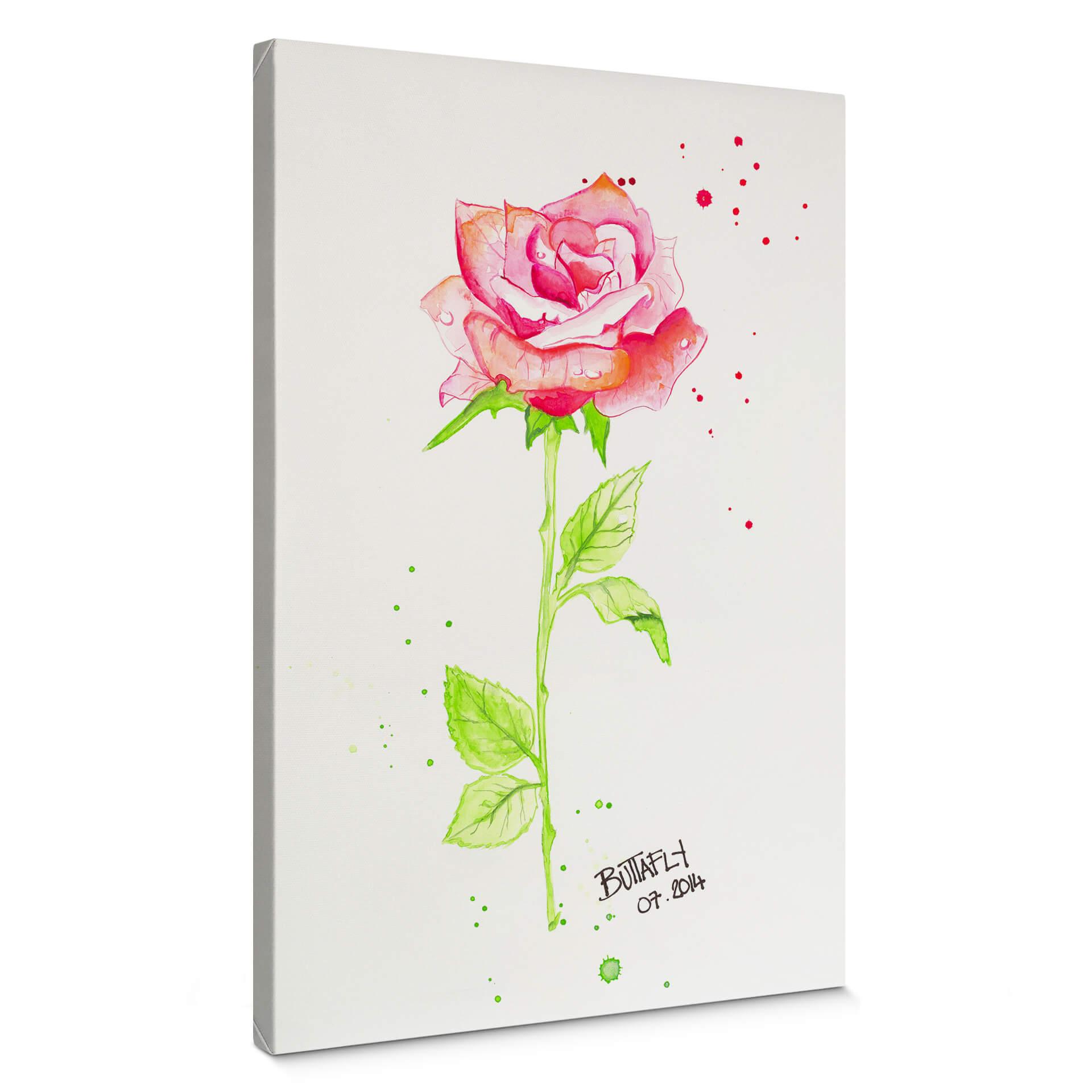 Canvastavla Buttafly - Rose