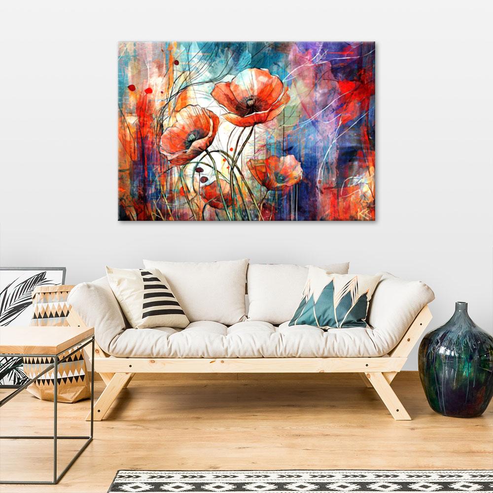 Canvasbillede, Abstrakte valmuer
