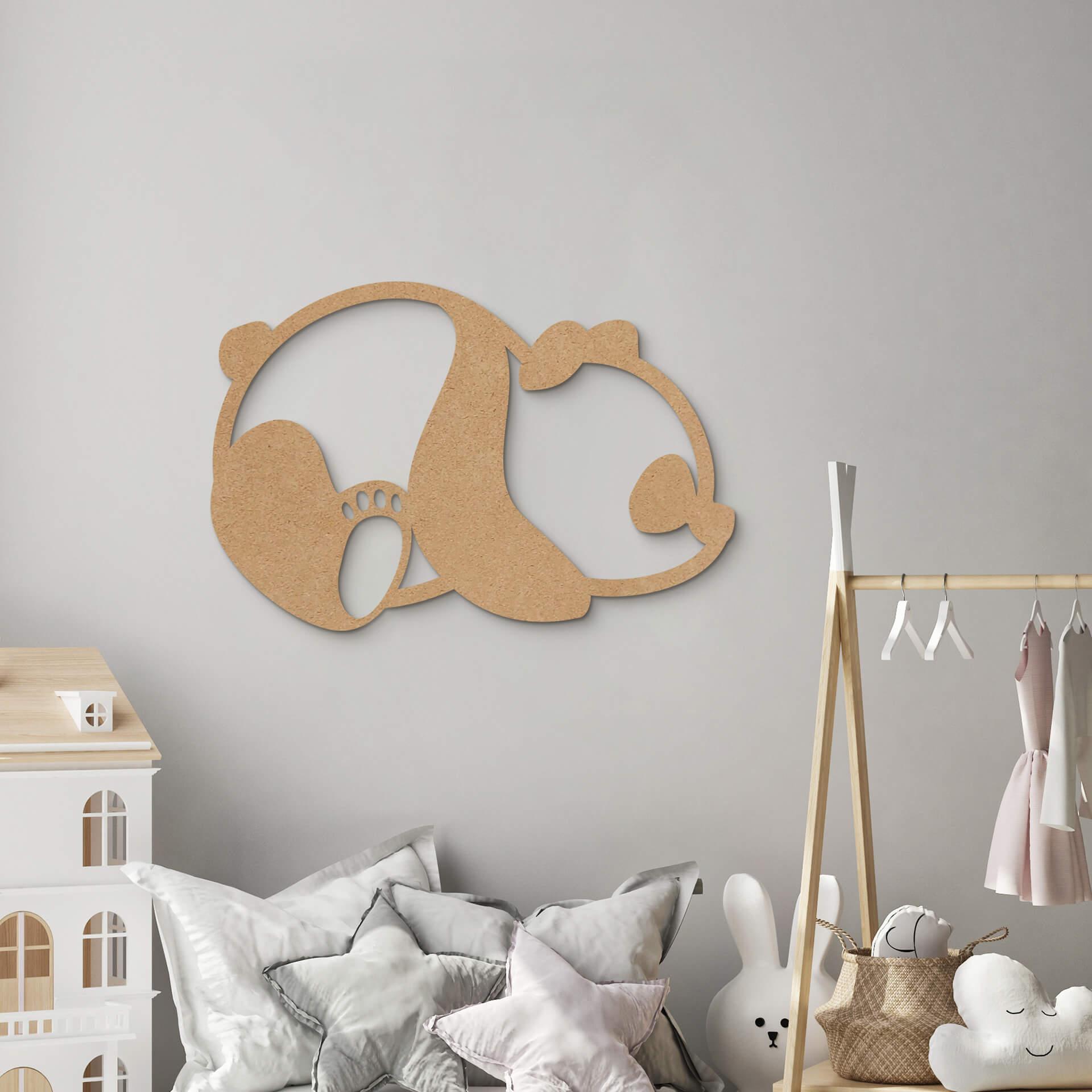 Habitación infantil MDF - Decoración en madera naturaleza - Panda