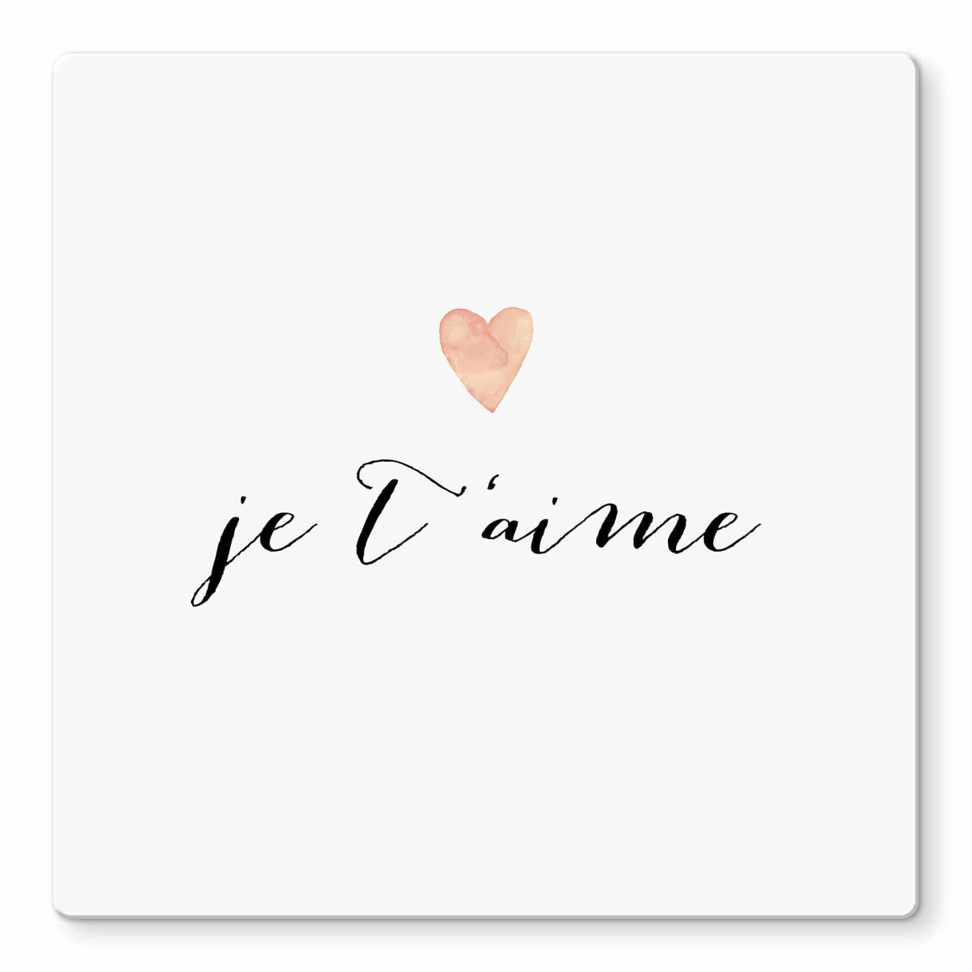 Glasschilderij Confetti & Cream - Je t'aime