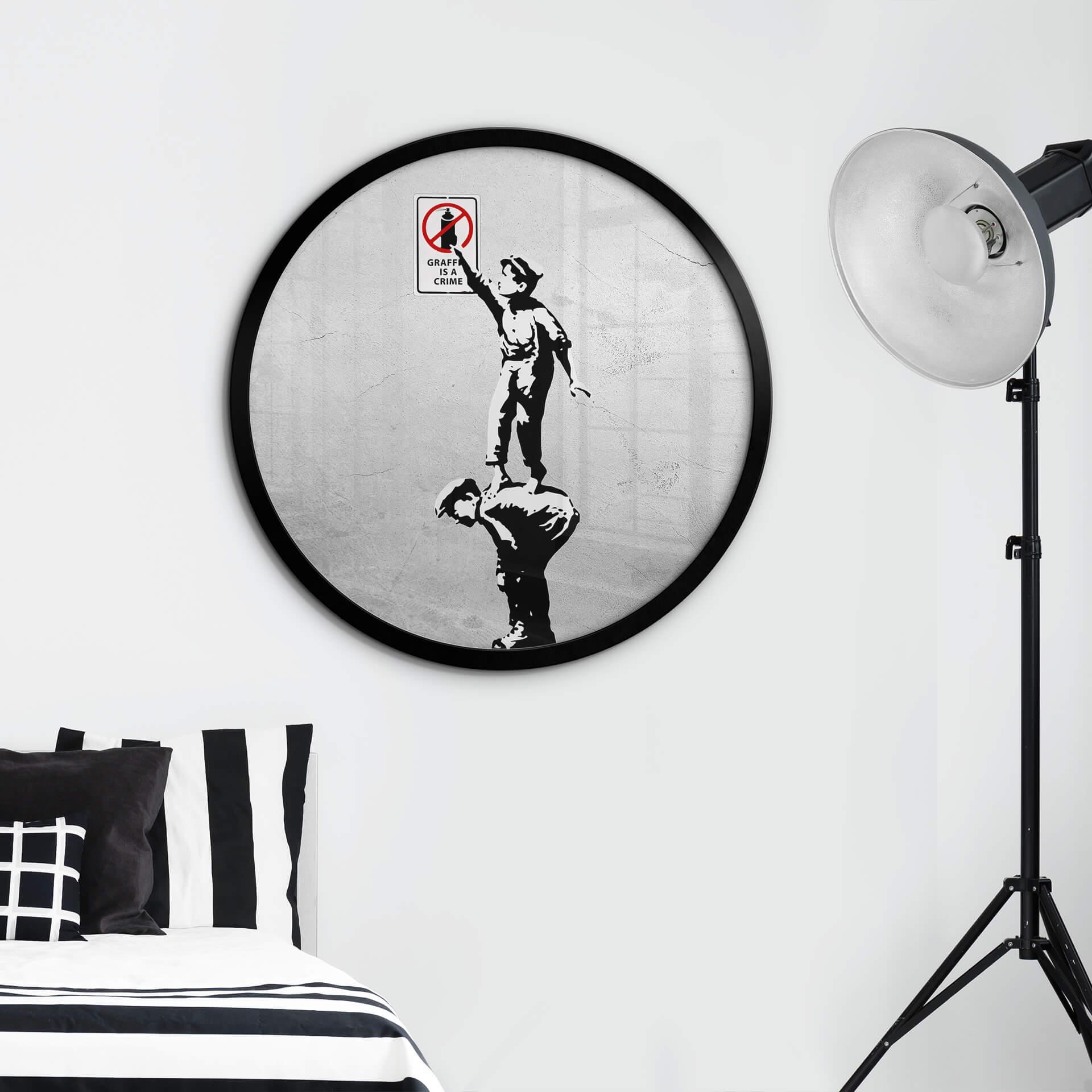Póster Banksy - El graffiti es un delito - Redondo