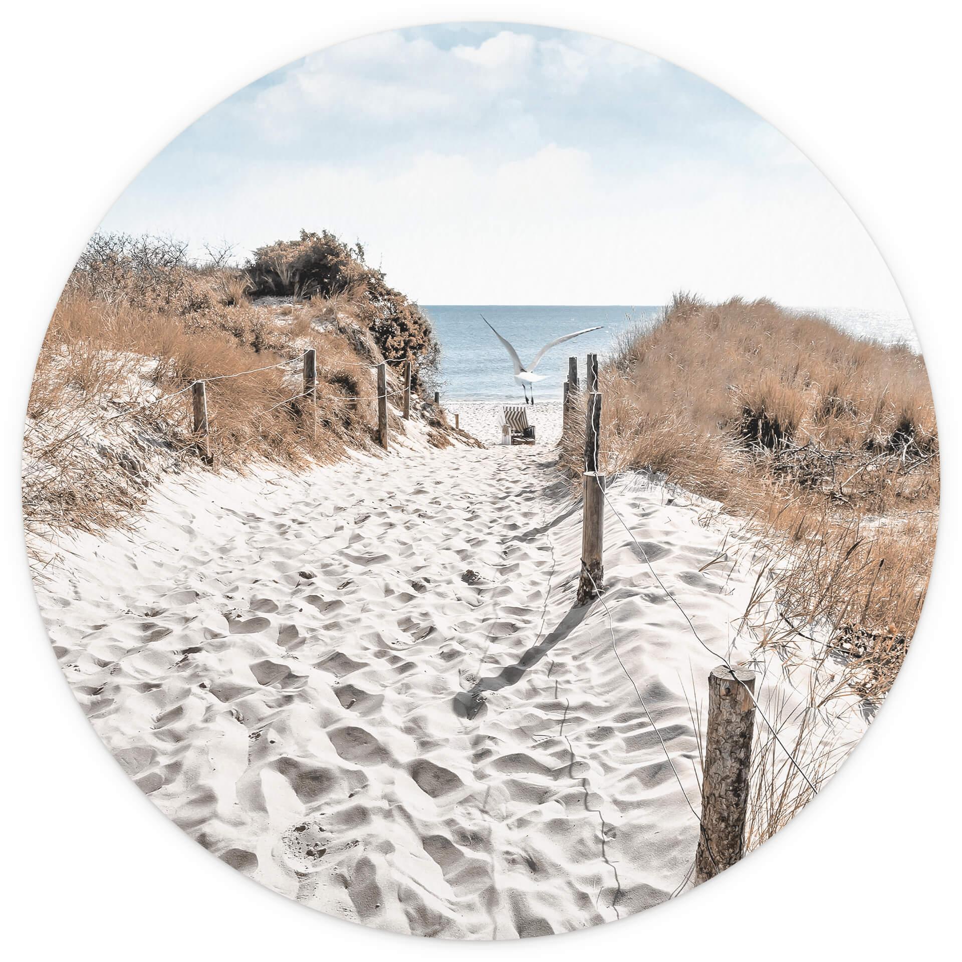 Behangcirkel Op weg naar het Strand - vliesbehang/zelfklevend vliesbehang