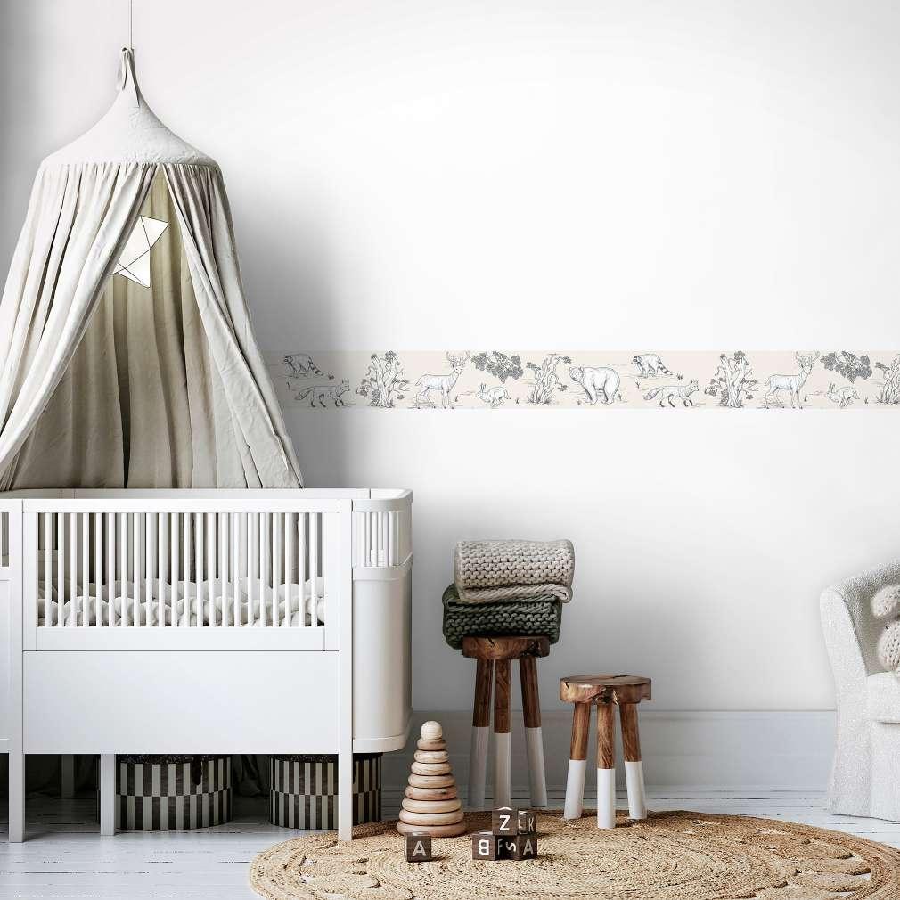 Børnetapet, non-woven tapet Kids Walls beige, hvid
