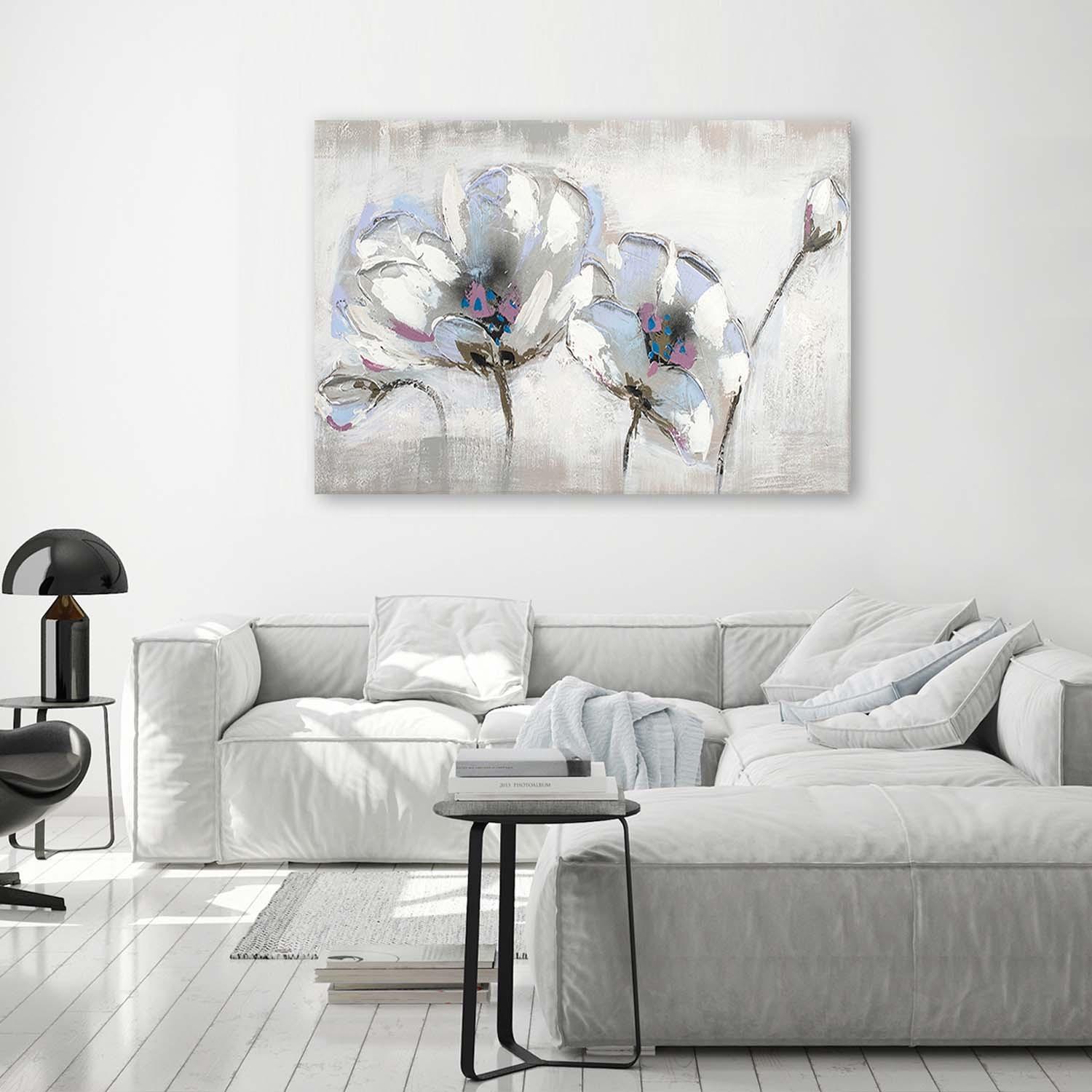 Canvasbillede, Blomster i hvid Shabby Chic