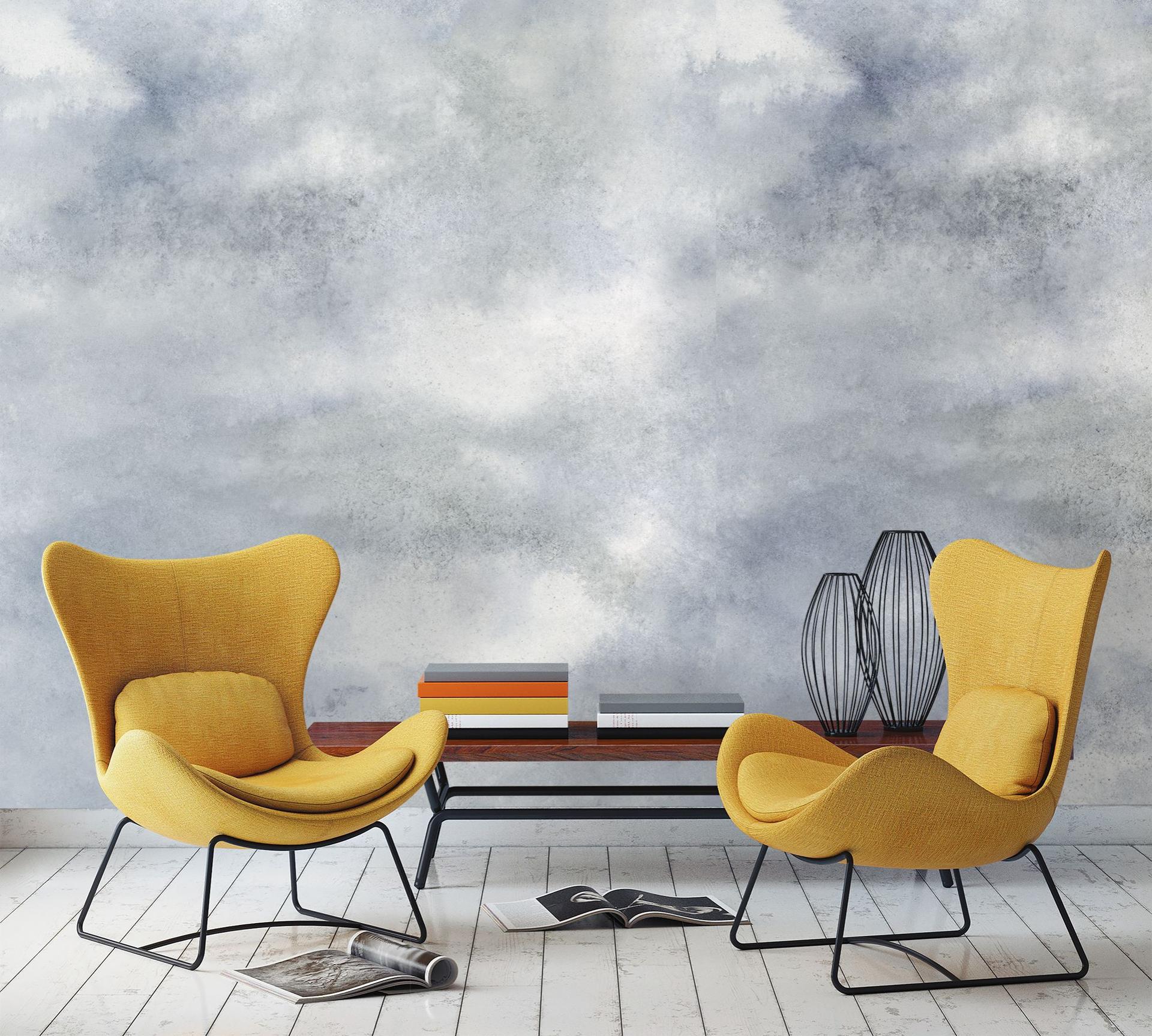 Fotobehang met lucht en wolken, grijs effen 2.70 x 2.12 m