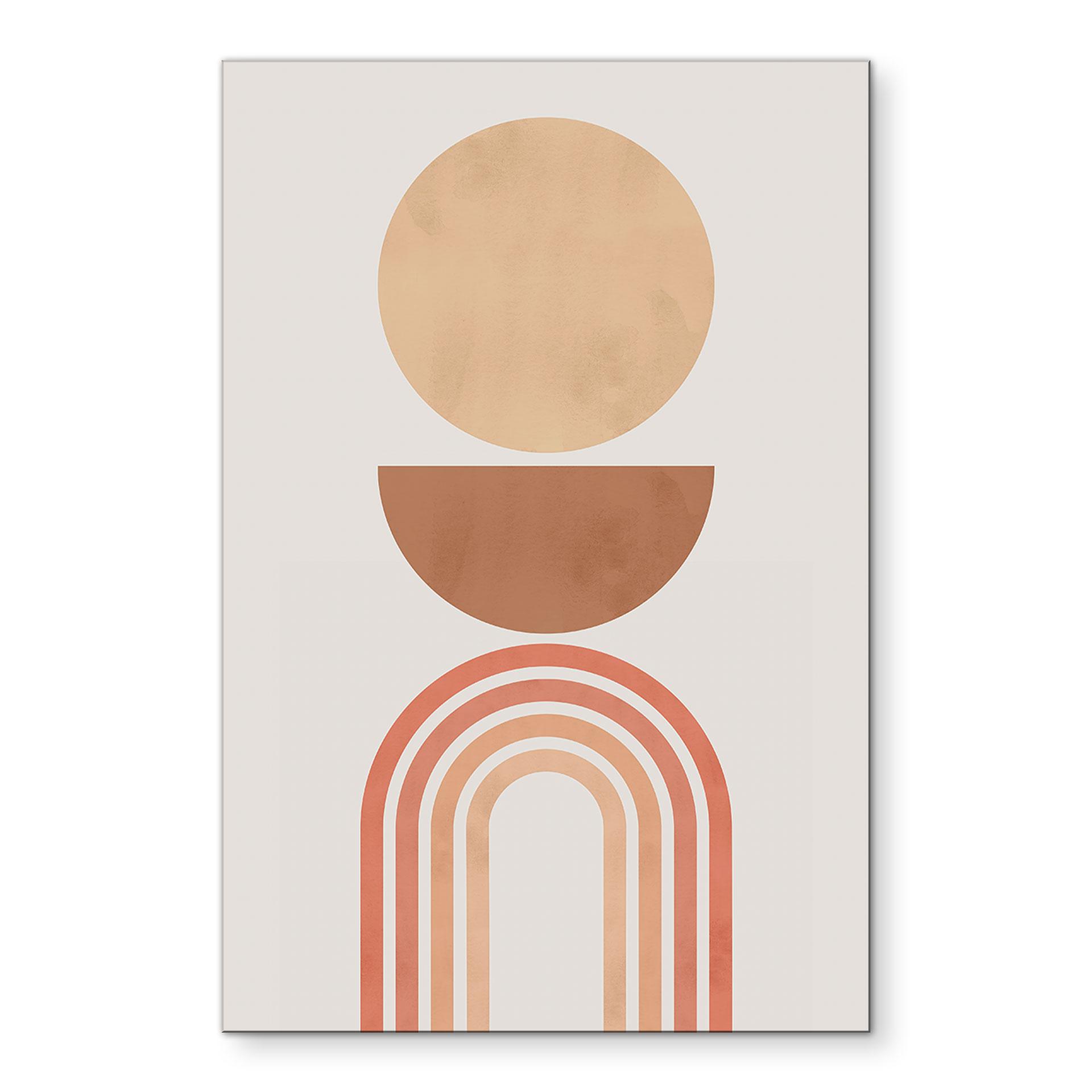 Wandbild Abstrakte Balance - Retro Bögen und Kreise - Costa - Alu-Dibond