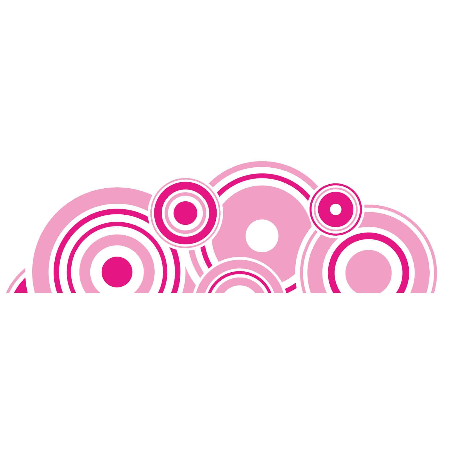 Wallsticker - Retro Cirkler Pink