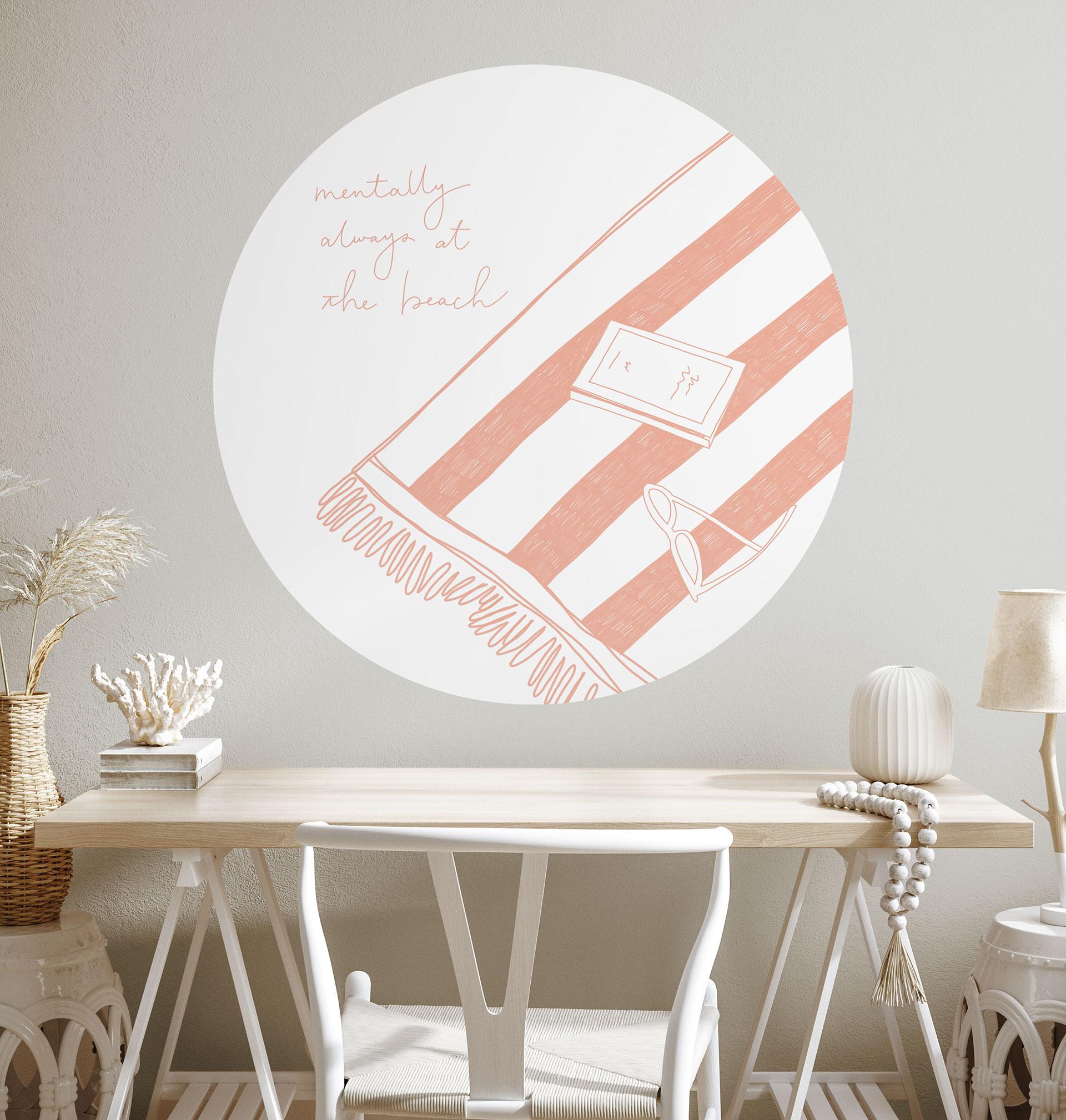 Wallsticker med længsel efter strand og hav - Soley - Round
