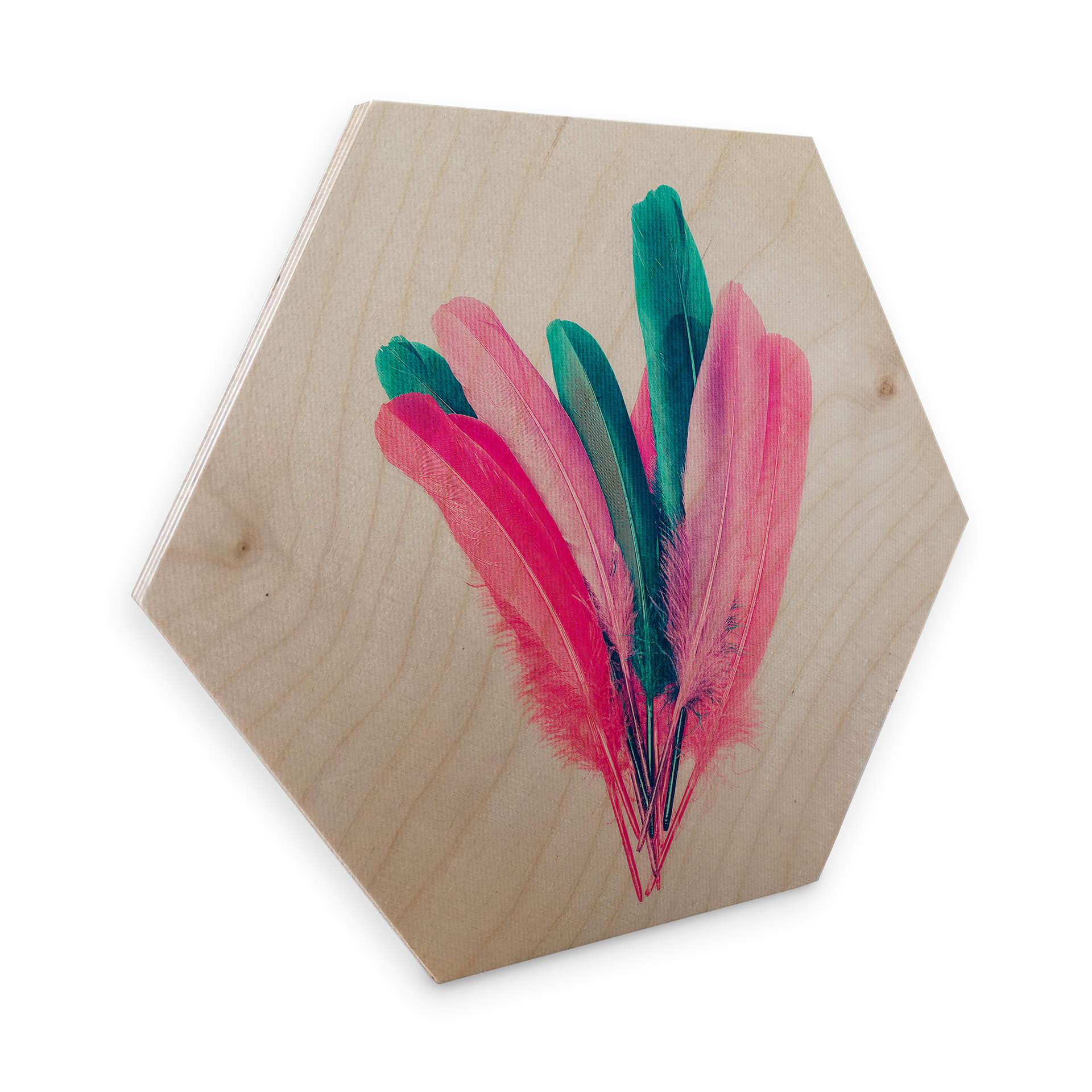 Hexagon Hout Kubistika - Bouquet of Feathers