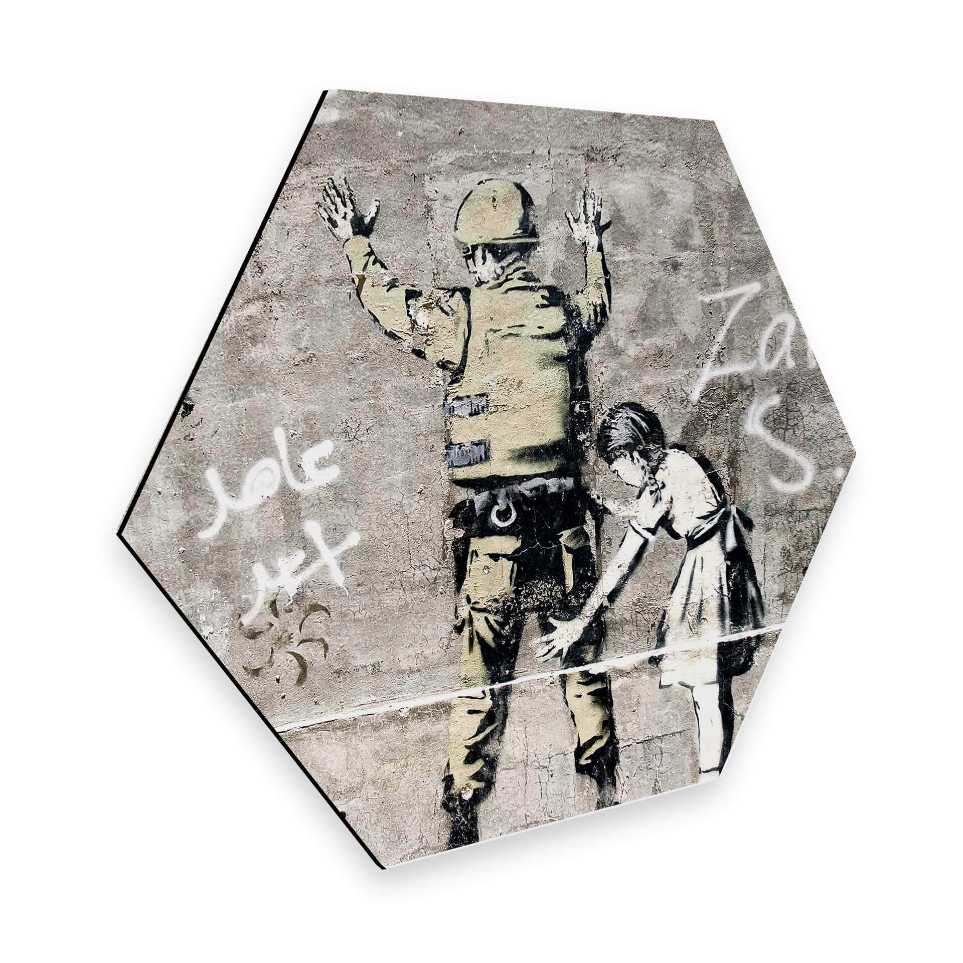 Hexagon - Alu-Dibond - Banksy - Girl searching soldier