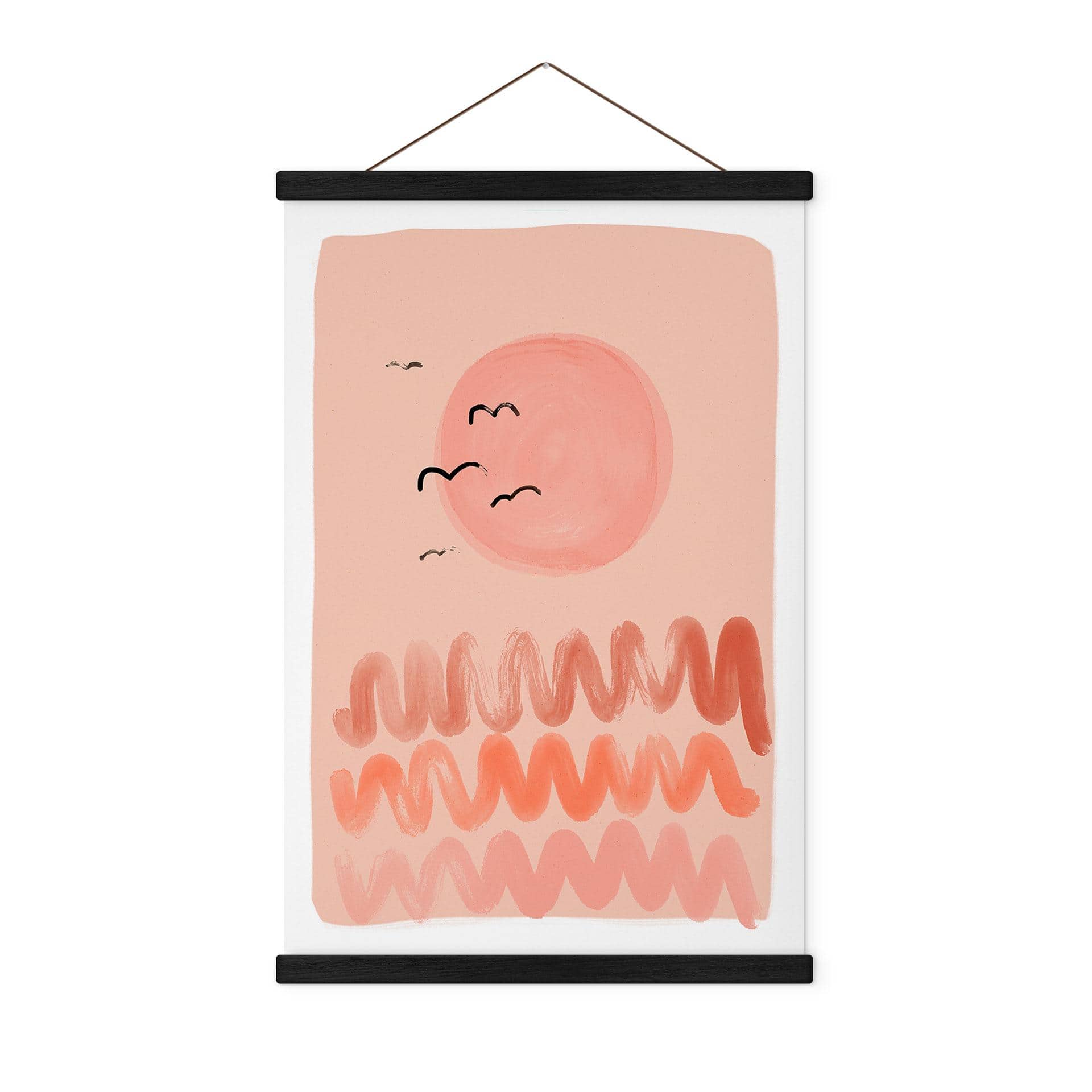 Tekstil plakat Ferskenfarvet solnedgang - Treechild
