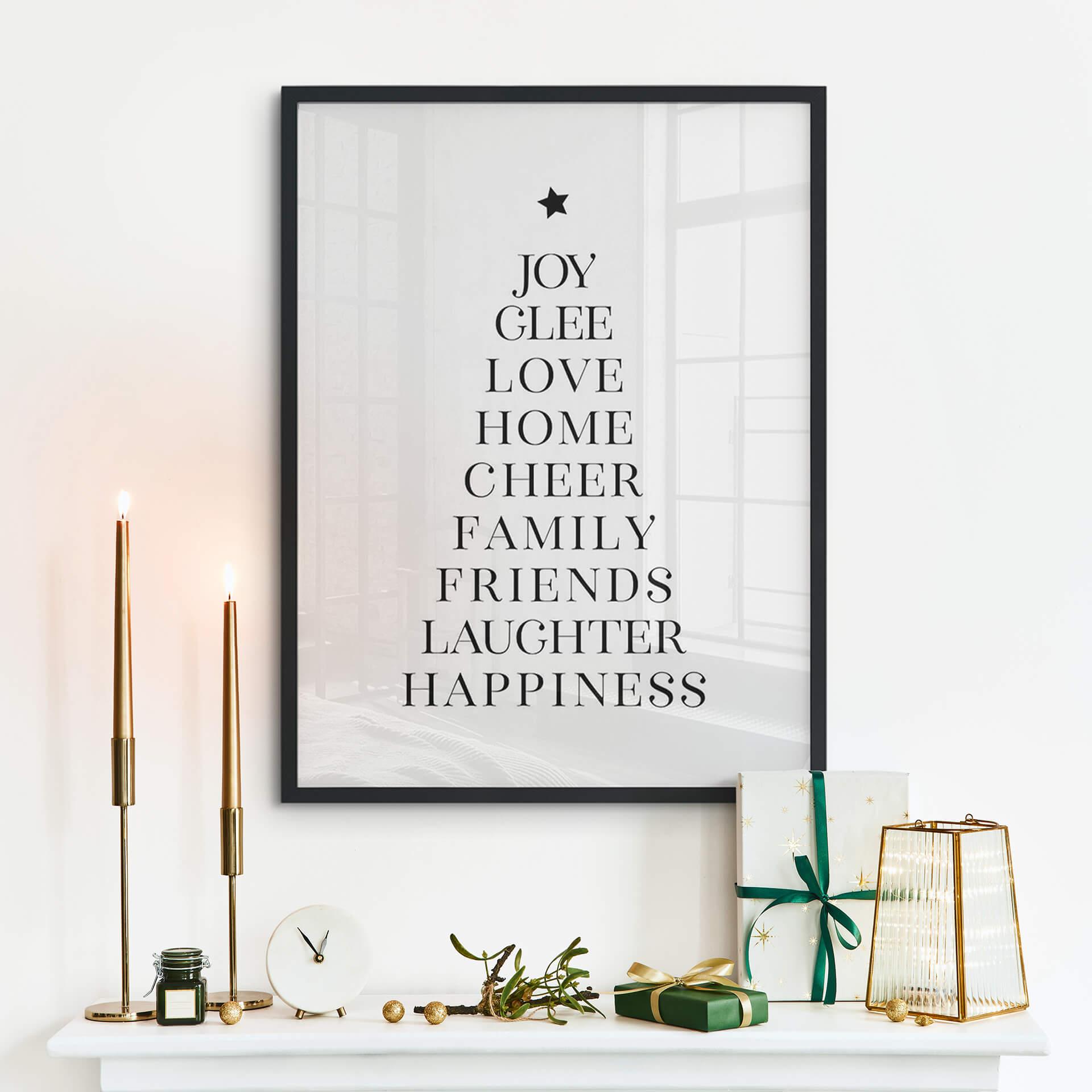 Poster Blursbyai - Kerstboom Typografie