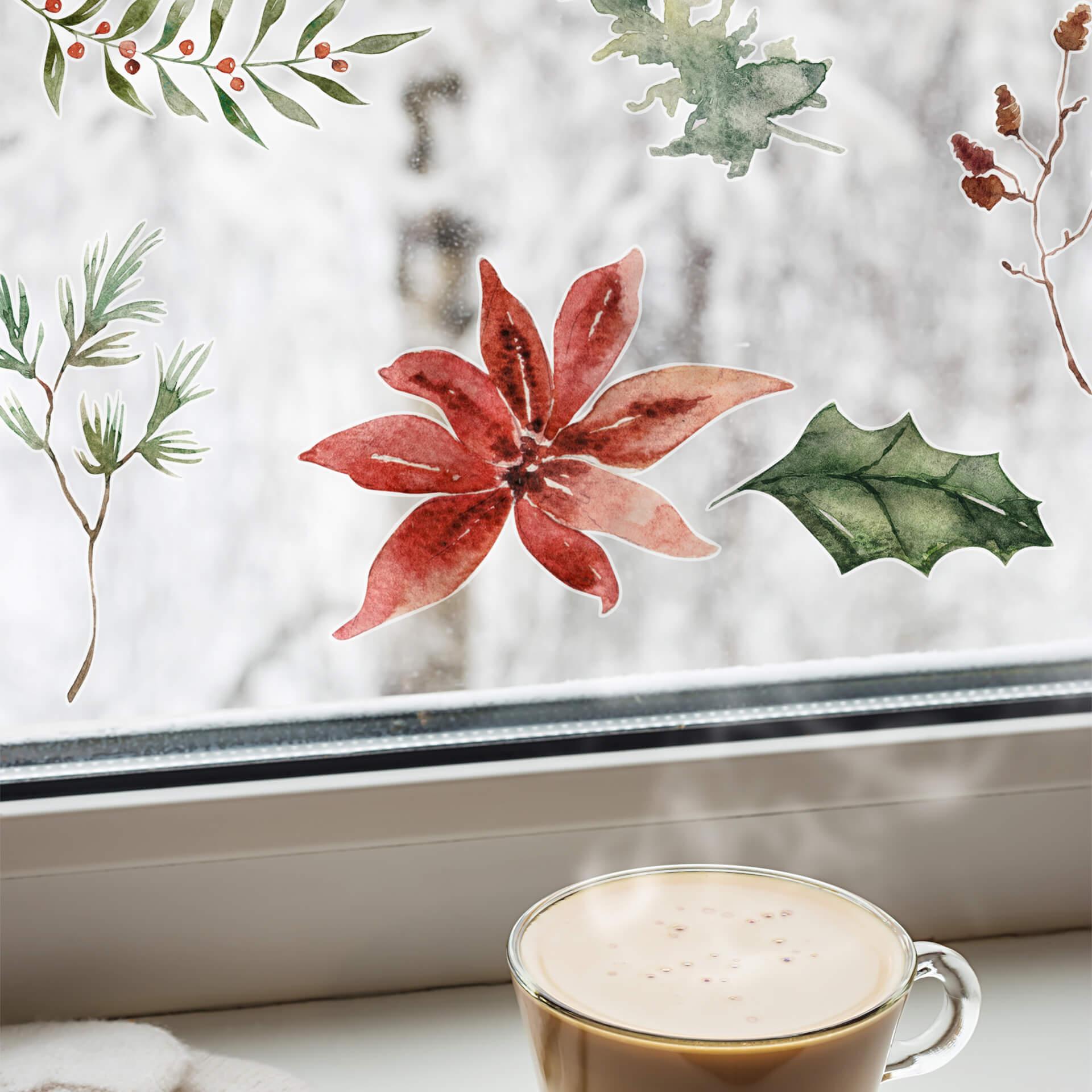 Raamfolie Stickerset Winterse Elementen (25-delig)