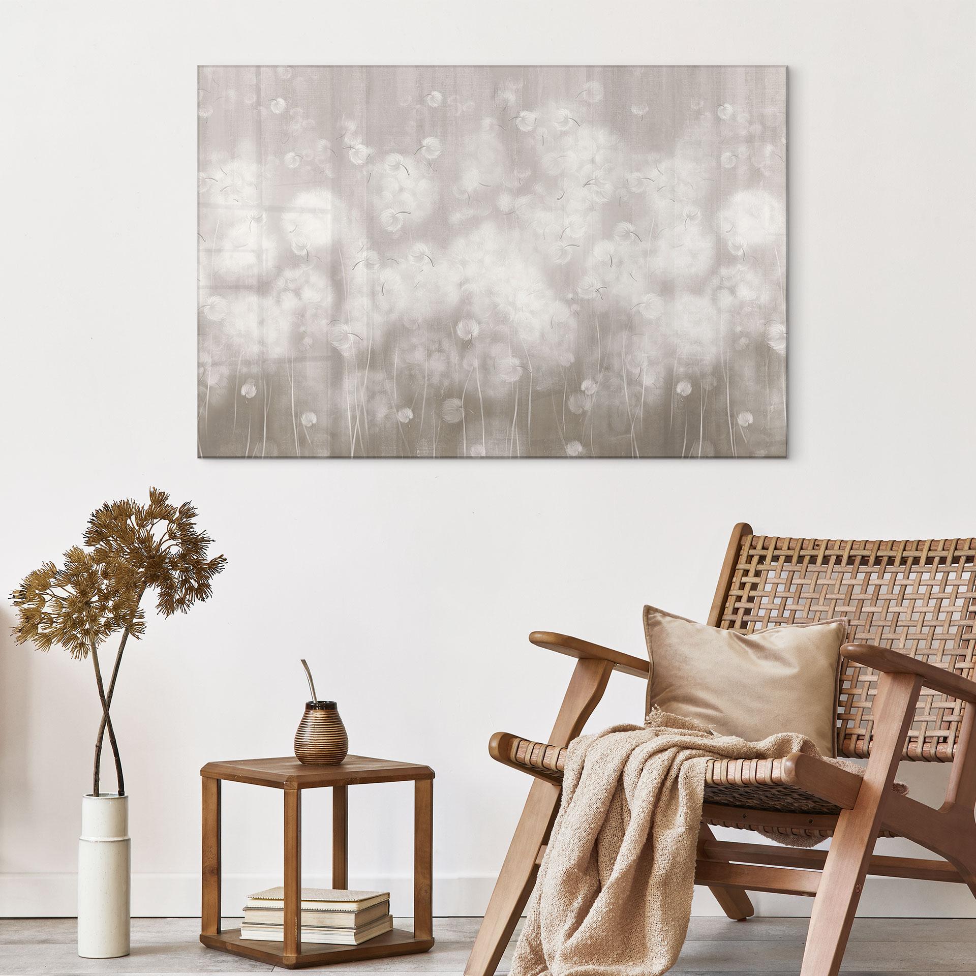 Acrylglasbild Pusteblumen Traum in Beige - Ms Tiff