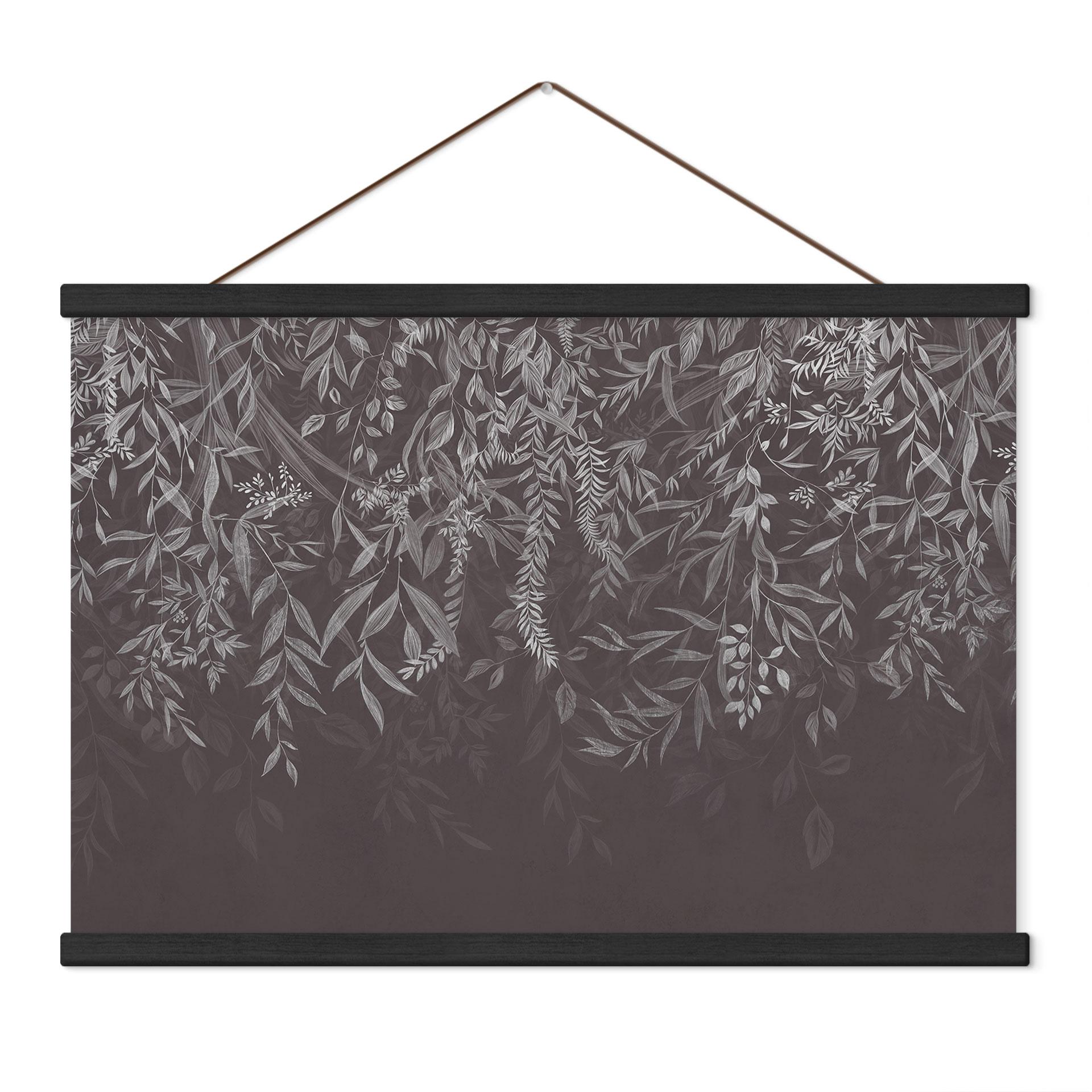 Textielposter Elegante wilgentakken in donkergrijs - Ms Tiff
