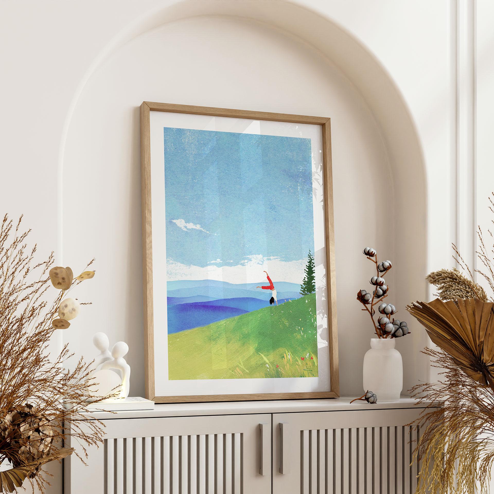 Plakat Górska łąka z widokiem - Rivers