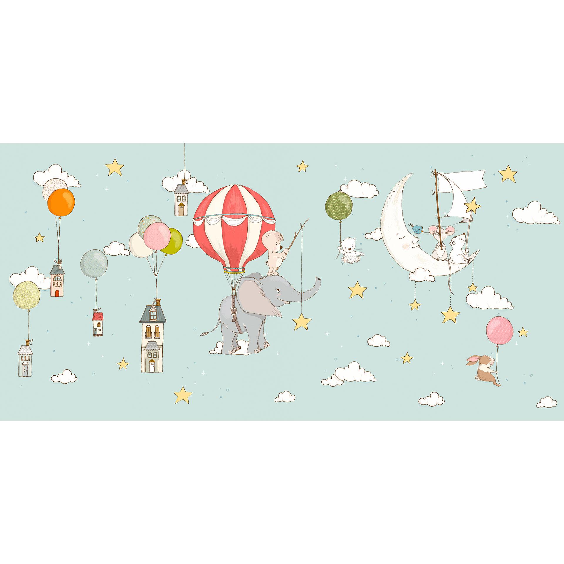 Fotobehang Vliegende dieren met heteluchtballon - Skellern