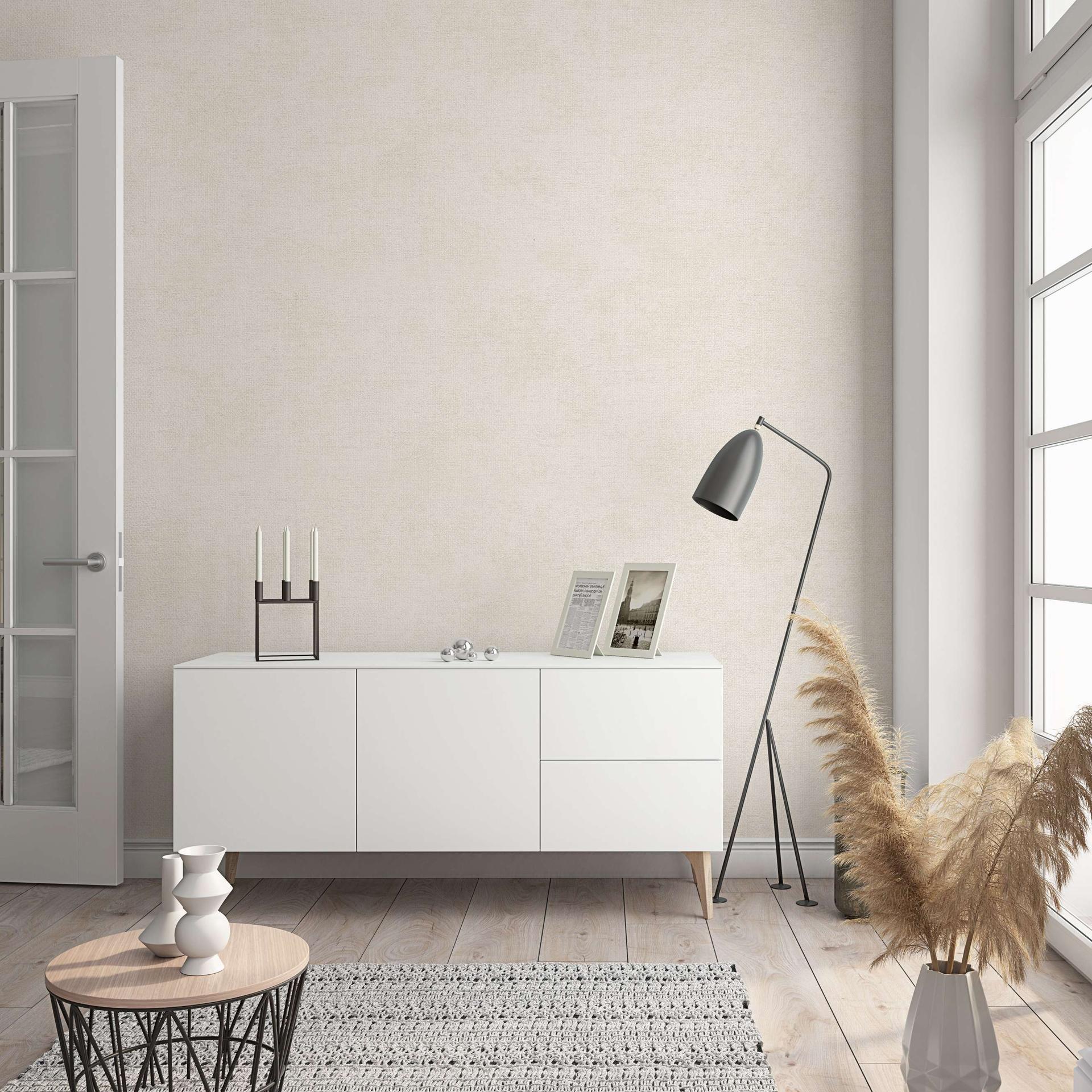 Ensfarvet tapet, non-woven vægbeklædning Nuancer beige